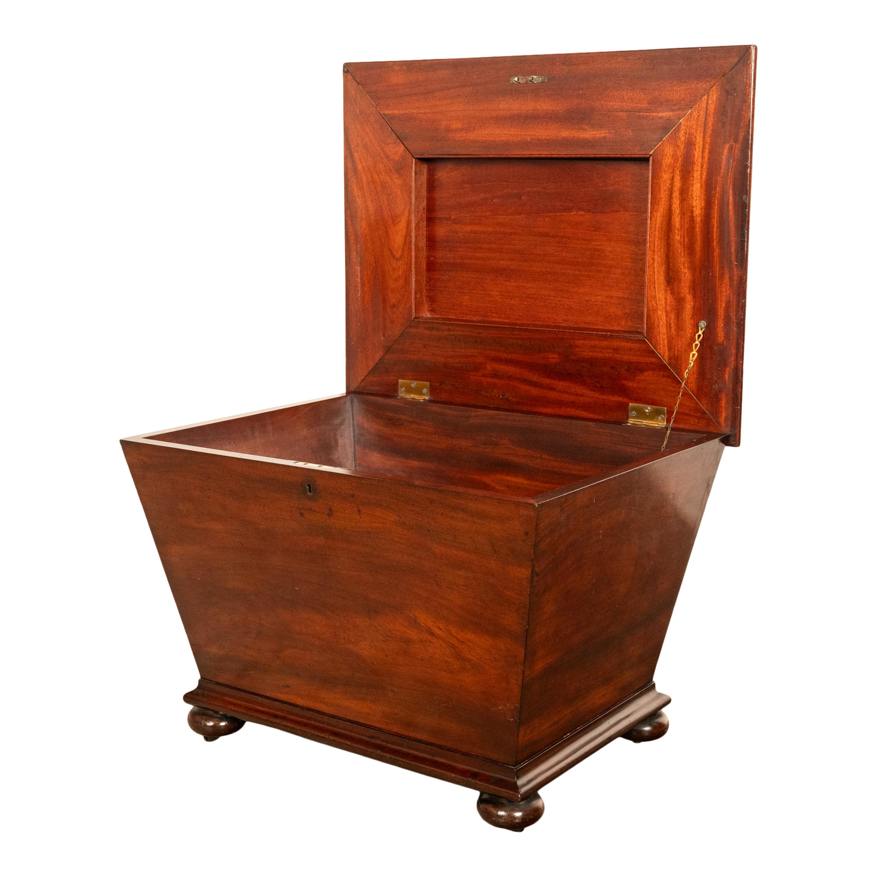 Antiguo Refrigerador de Vino en Forma de Sarcófago de Caoba de la Regencia Georgiana 1810 en venta 3