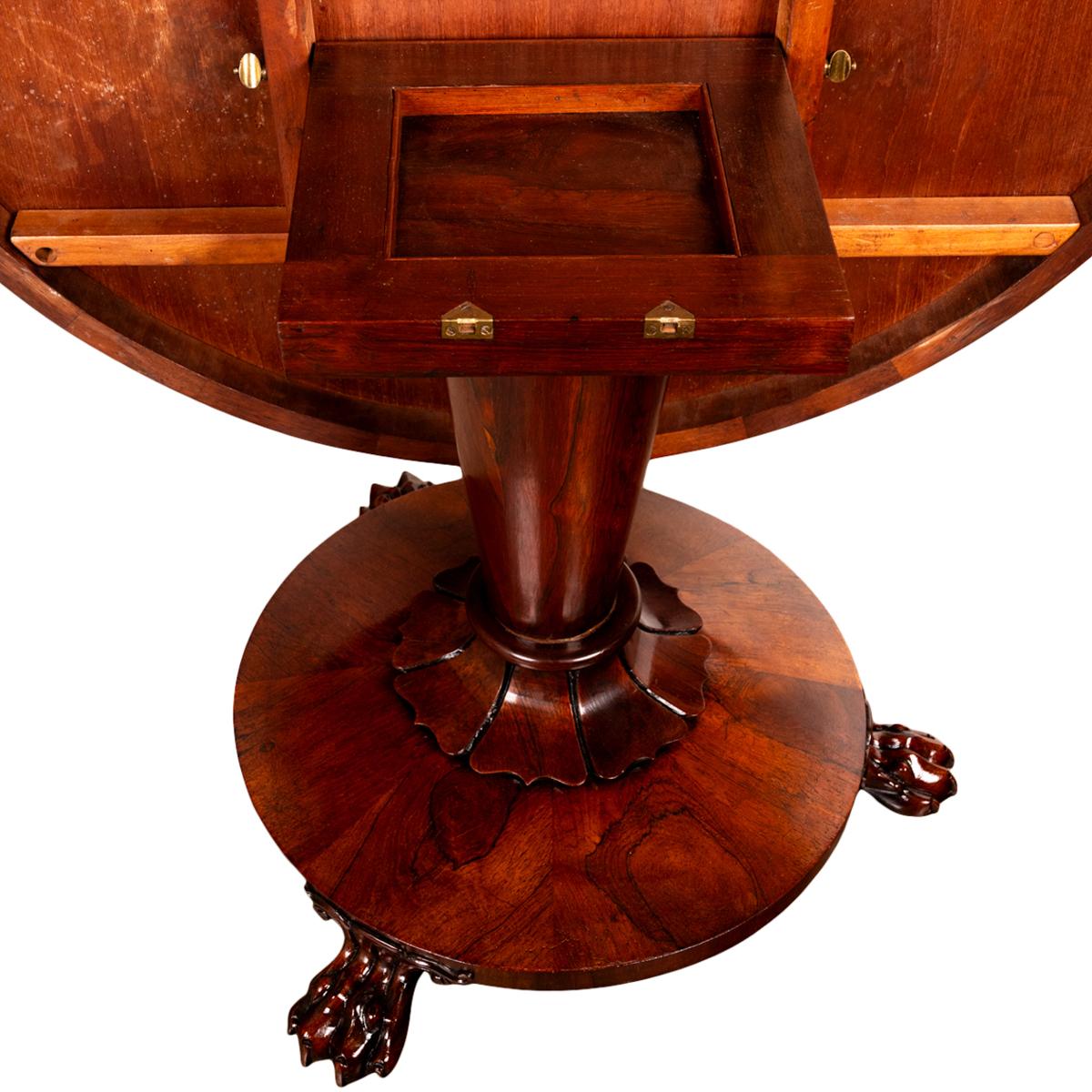Antique Georgian Regency Rosewood Circular Dining Breakfast Tilt-Top Table 1820 For Sale 8