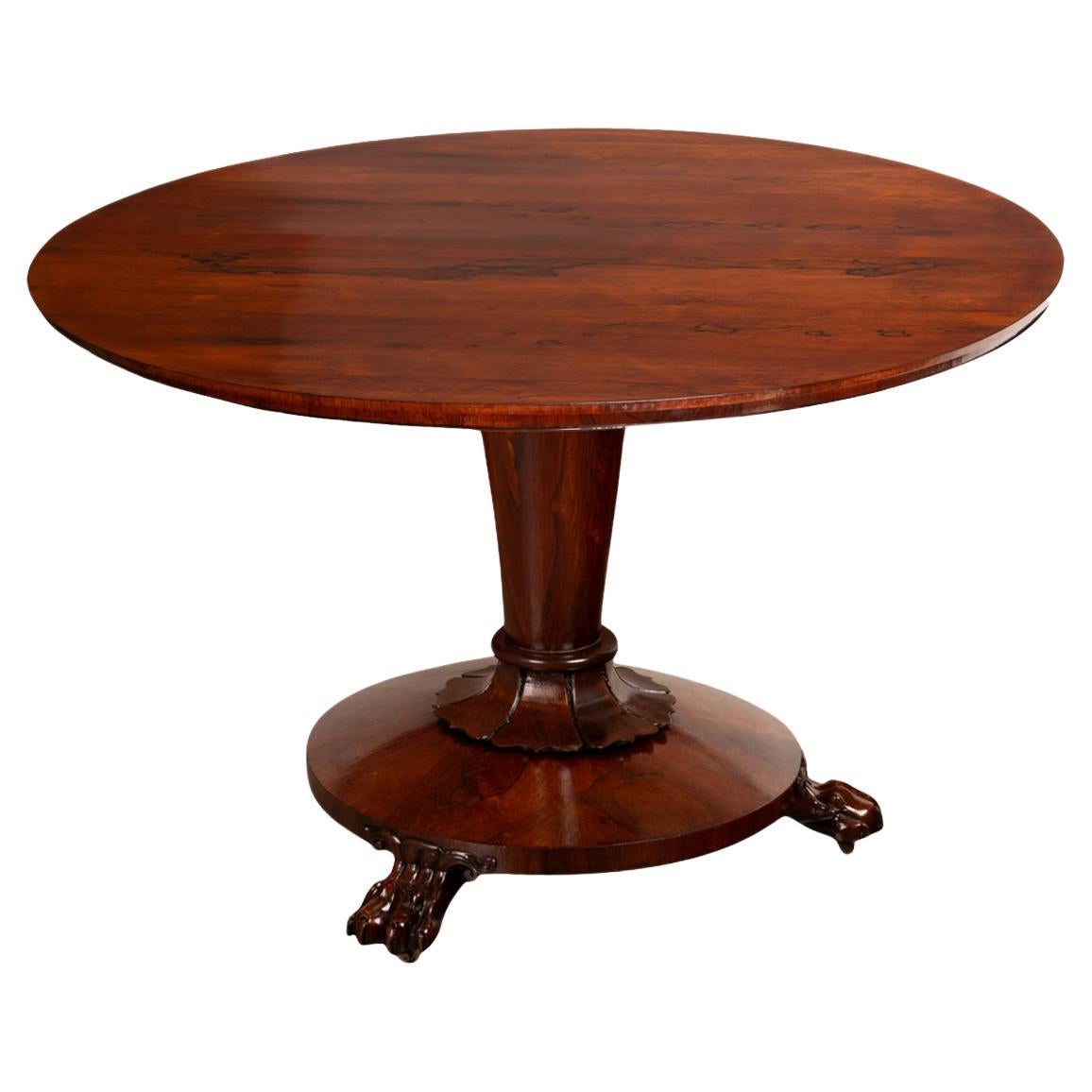 Antique Georgian Regency Rosewood Circular Dining Breakfast Tilt-Top Table 1820