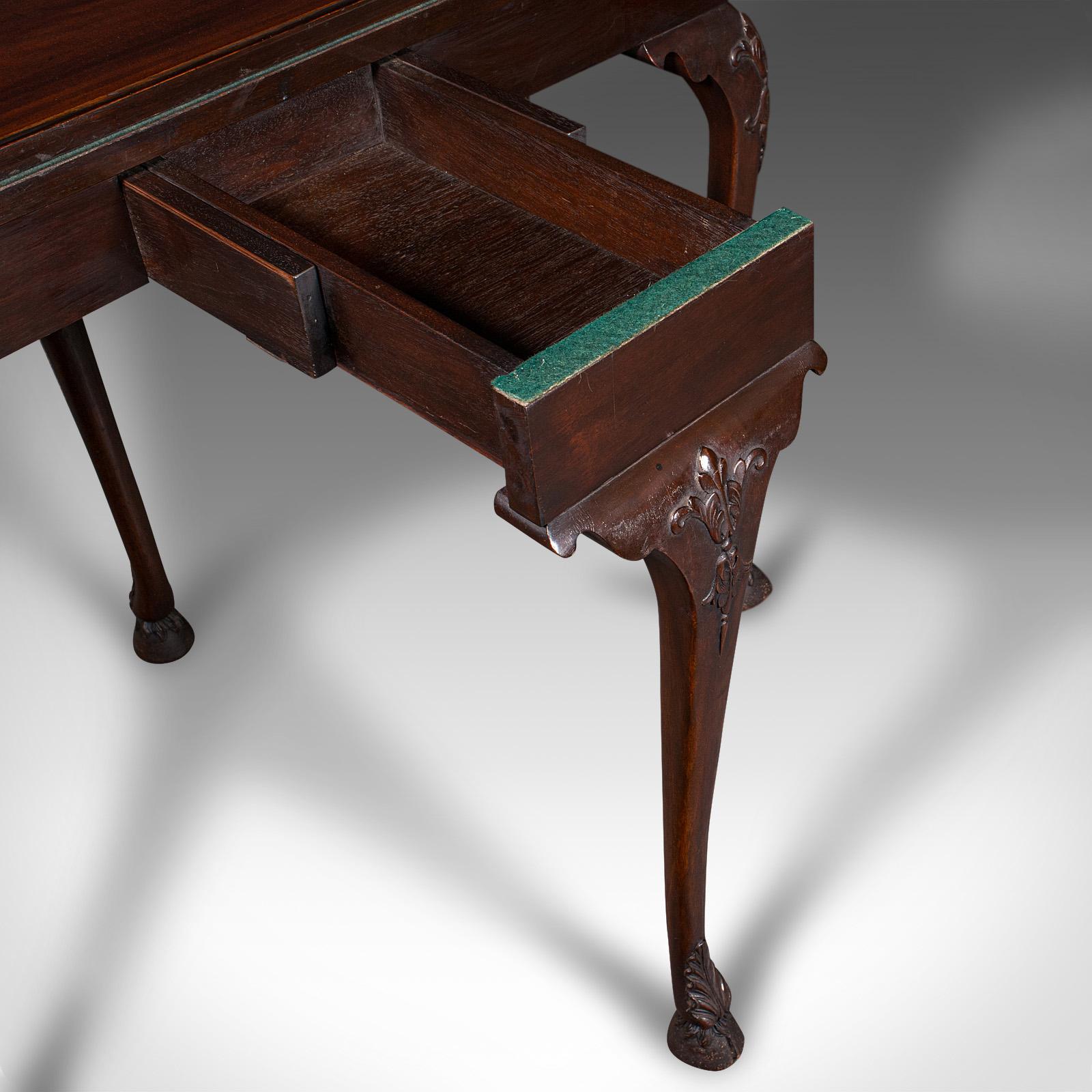 Ancienne table à cartes néo-géorgienne, anglaise, pliante, jeux, victorienne, vers 1890 en vente 4