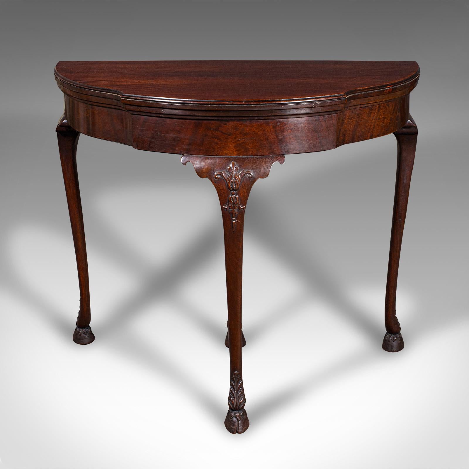 Victorien tardif Ancienne table à cartes néo-géorgienne, anglaise, pliante, jeux, victorienne, vers 1890 en vente