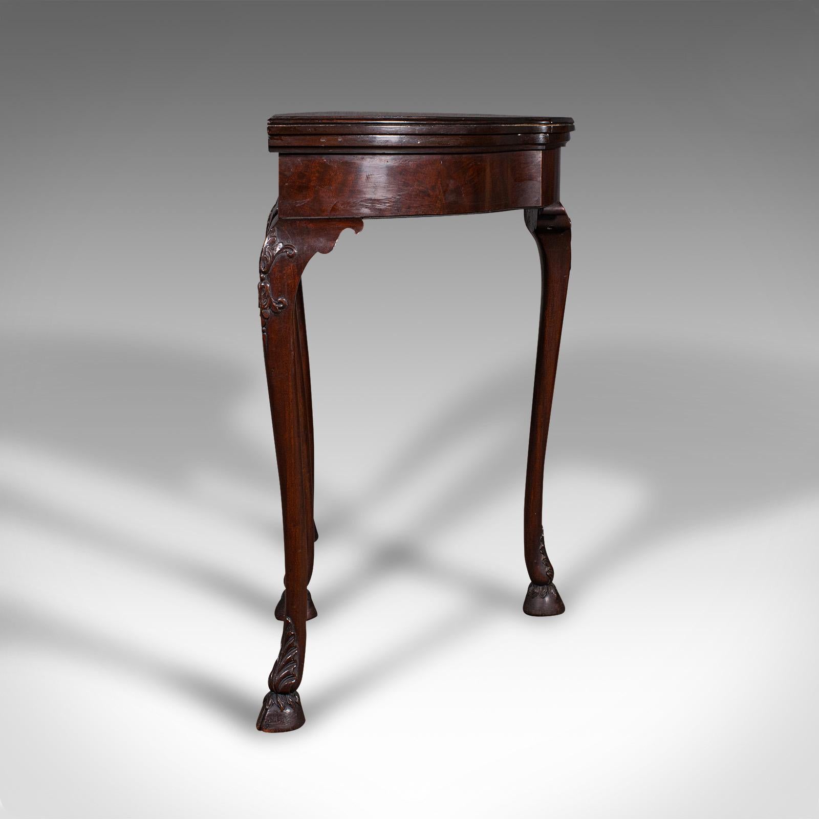 Britannique Ancienne table à cartes néo-géorgienne, anglaise, pliante, jeux, victorienne, vers 1890 en vente