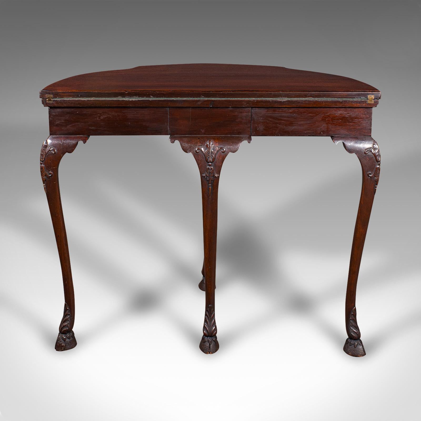 Ancienne table à cartes néo-géorgienne, anglaise, pliante, jeux, victorienne, vers 1890 Bon état - En vente à Hele, Devon, GB