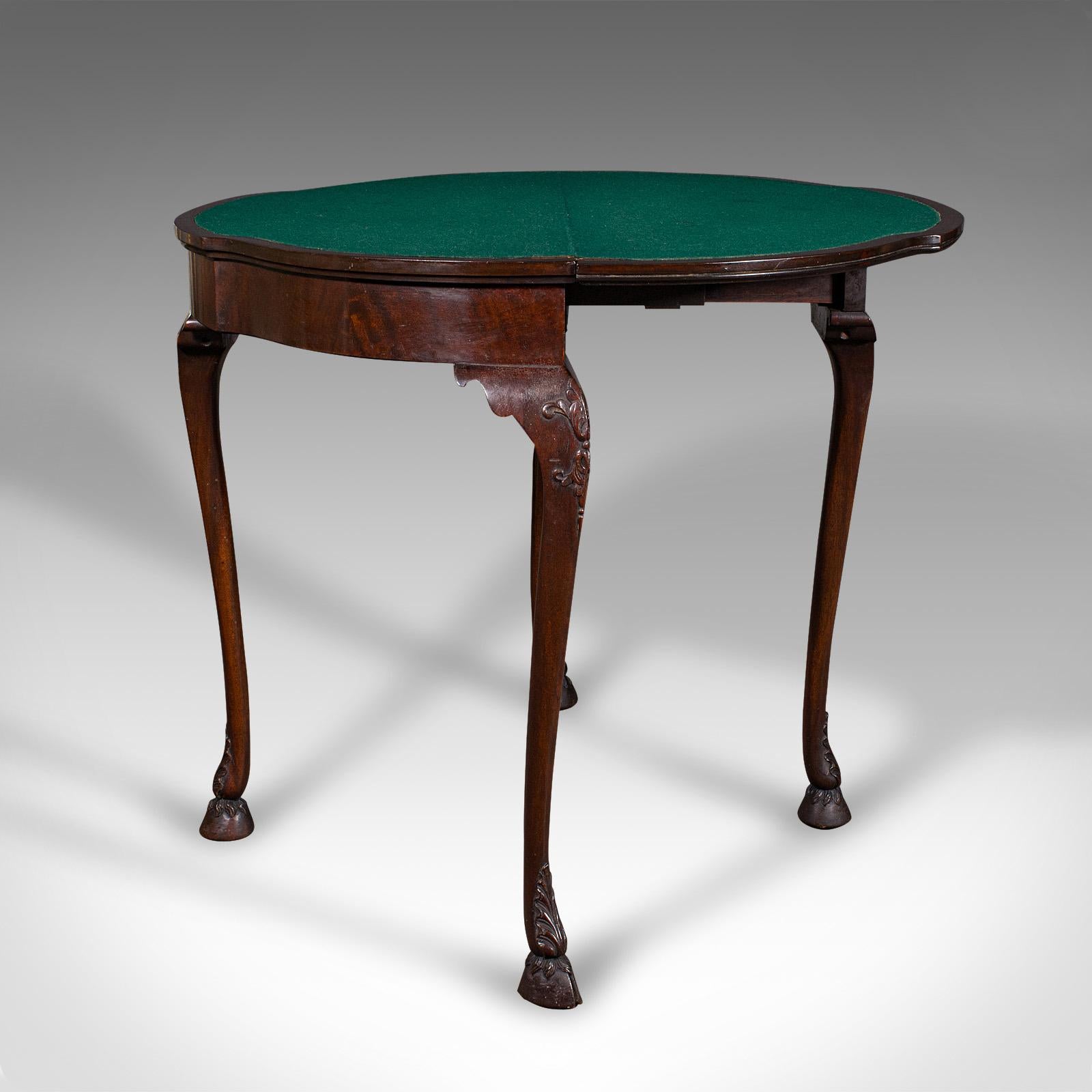Bois Ancienne table à cartes néo-géorgienne, anglaise, pliante, jeux, victorienne, vers 1890 en vente