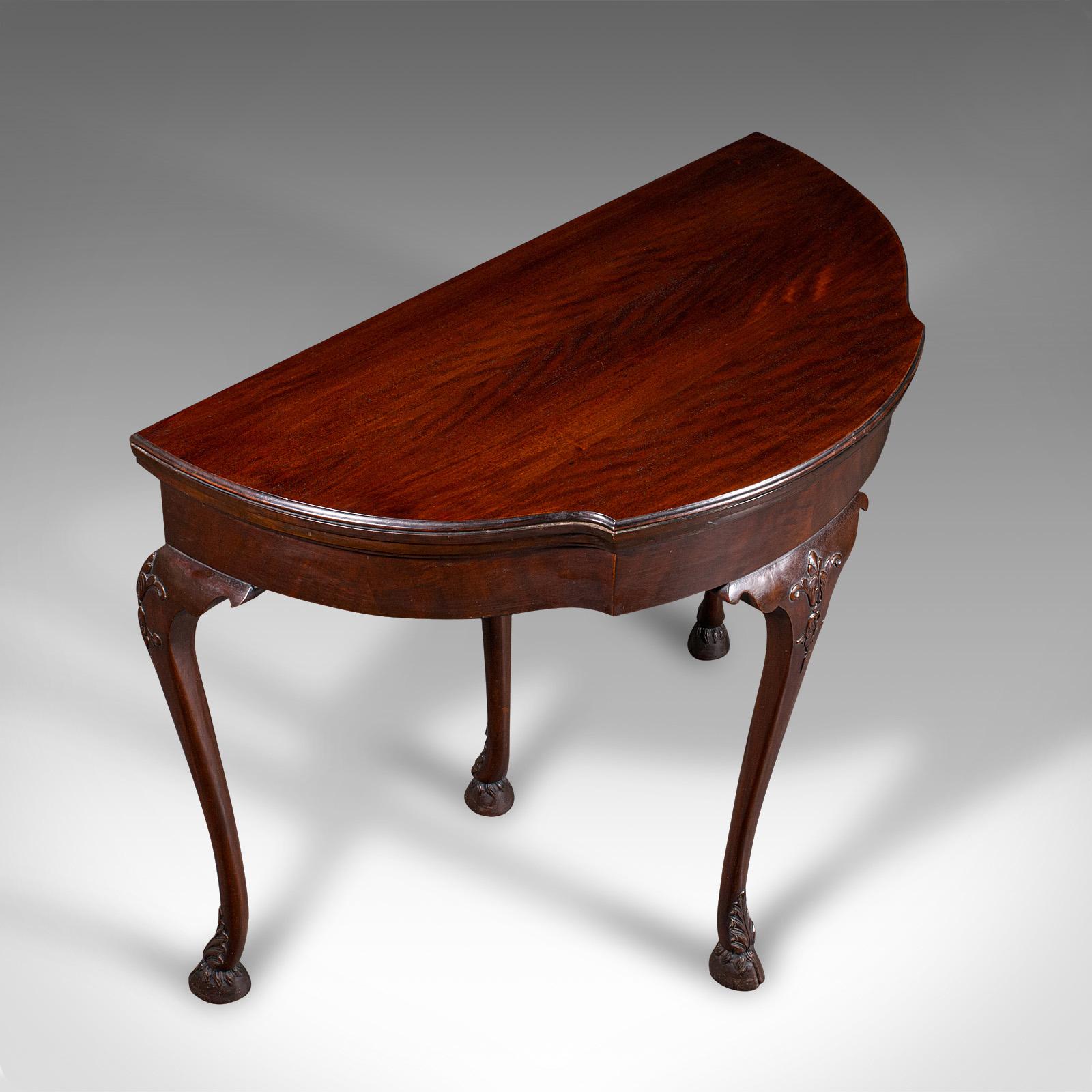 Ancienne table à cartes néo-géorgienne, anglaise, pliante, jeux, victorienne, vers 1890 en vente 1