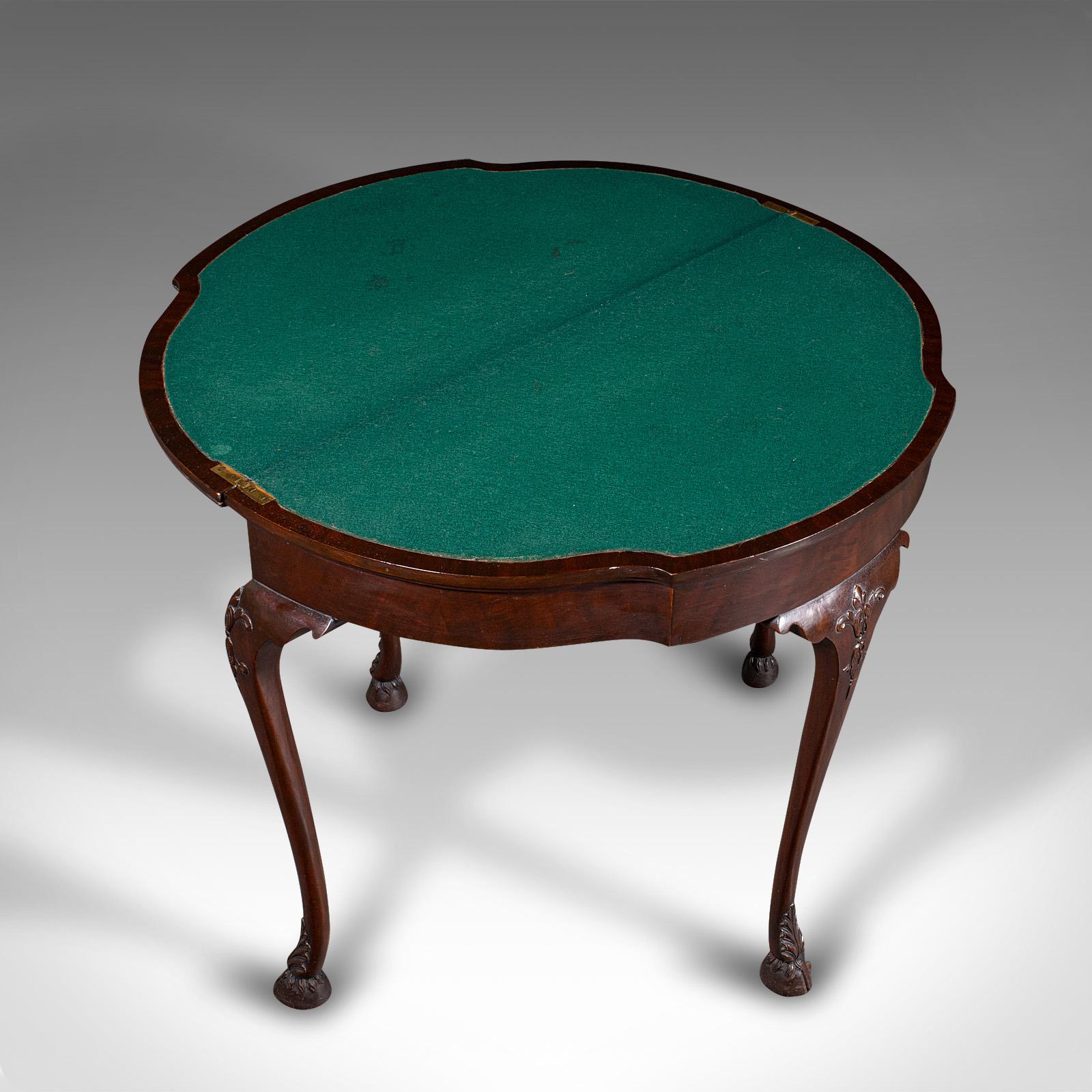 Ancienne table à cartes néo-géorgienne, anglaise, pliante, jeux, victorienne, vers 1890 en vente 2