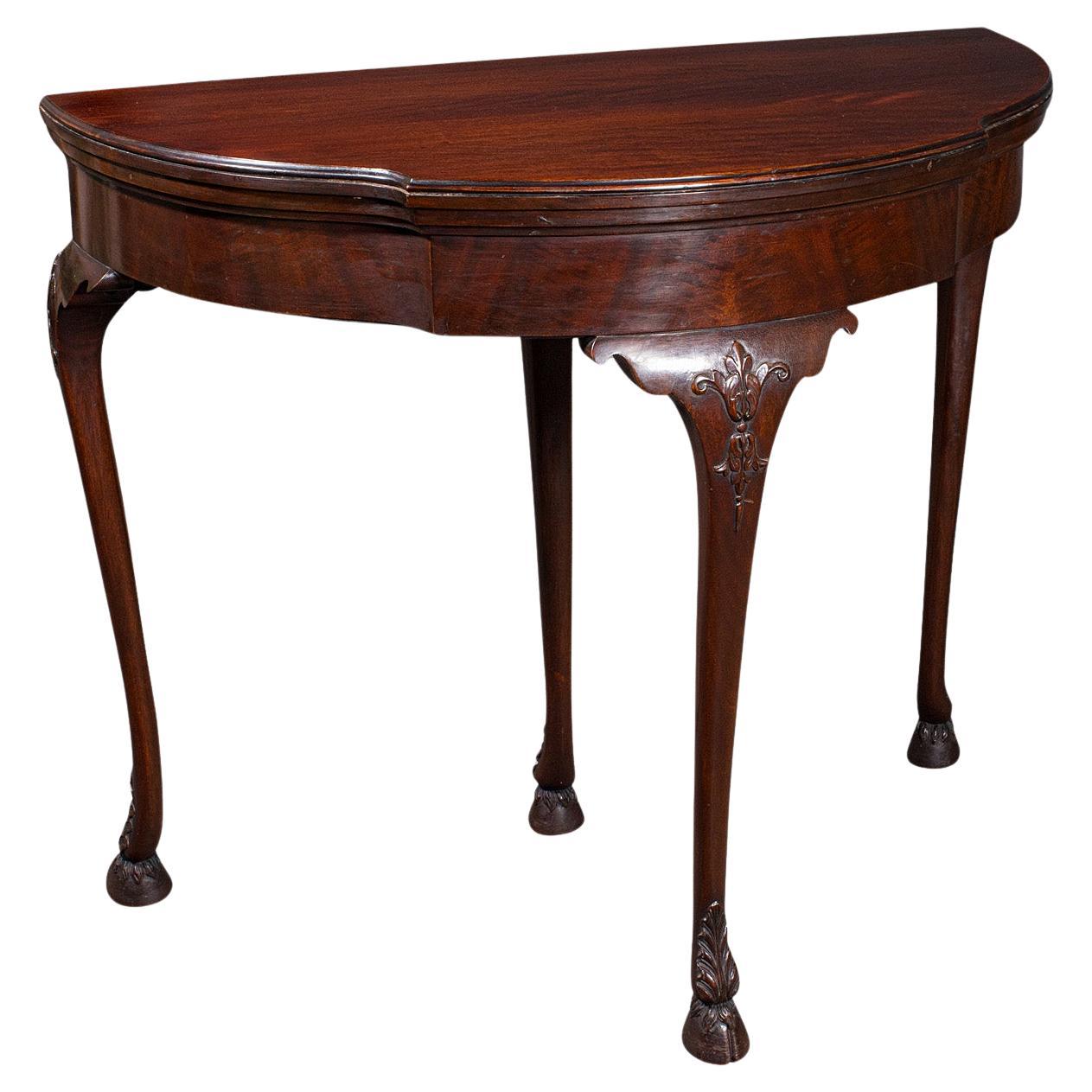 Antigua Mesa de Cartas Georgiana, Inglesa, Plegable, Juegos, Victoriana, C.1890