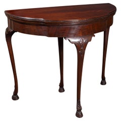 Antigua Mesa de Cartas Georgiana, Inglesa, Plegable, Juegos, Victoriana, C.1890
