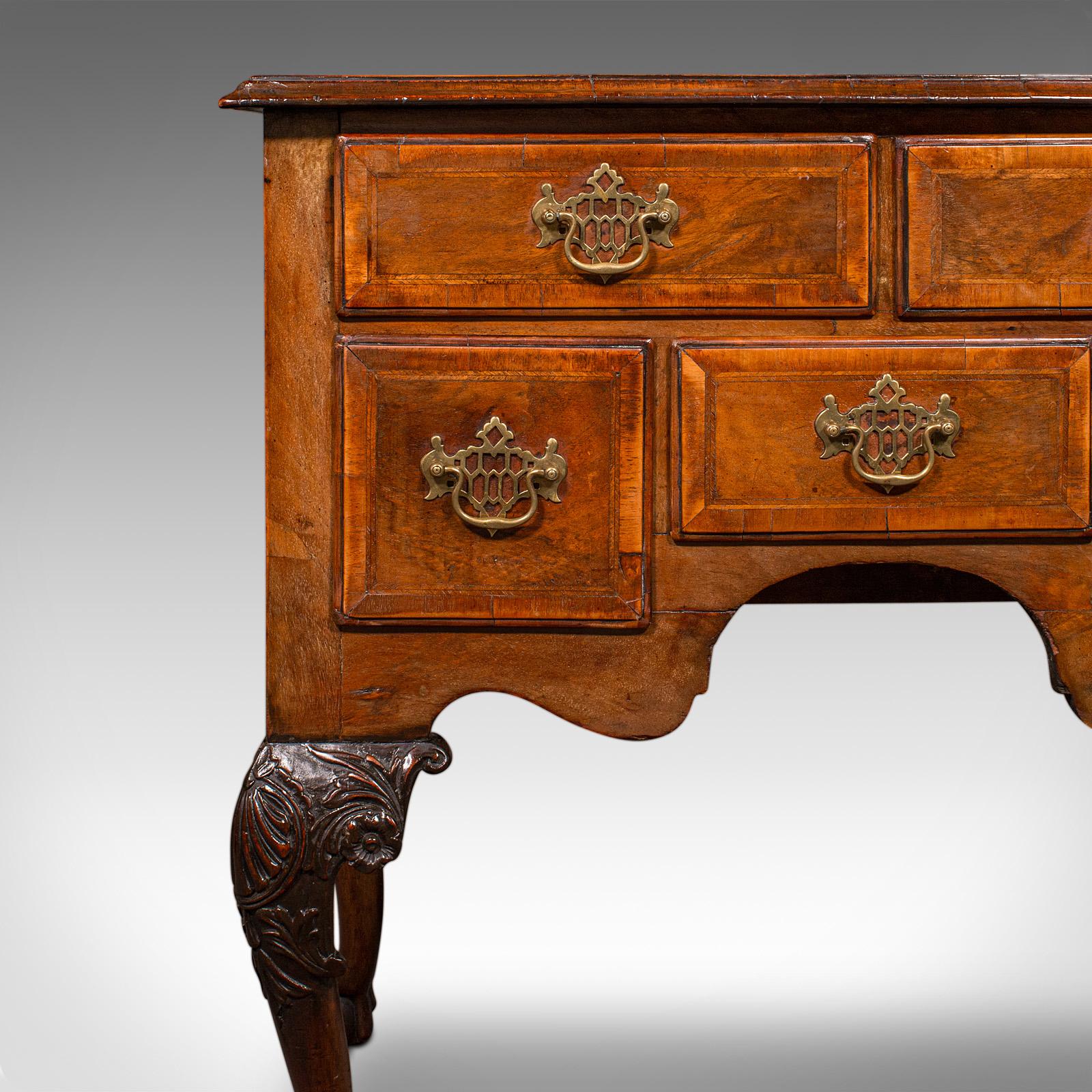 Antique Georgian Revival Lowboy, English, Walnut, Hall, Side Table, Edwardian For Sale 5