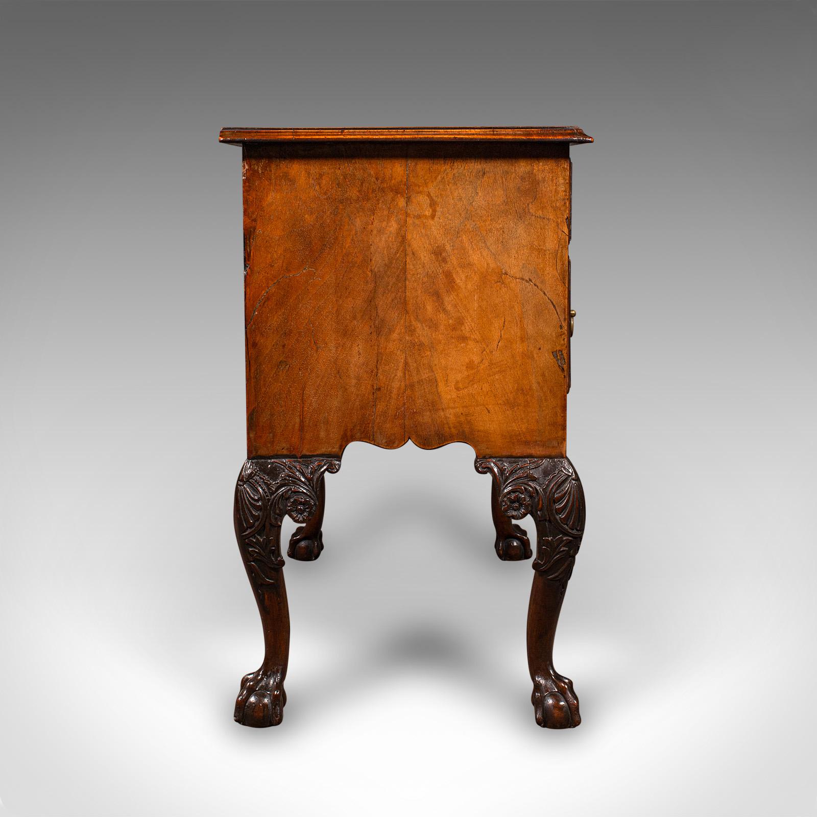 British Antique Georgian Revival Lowboy, English, Walnut, Hall, Side Table, Edwardian For Sale