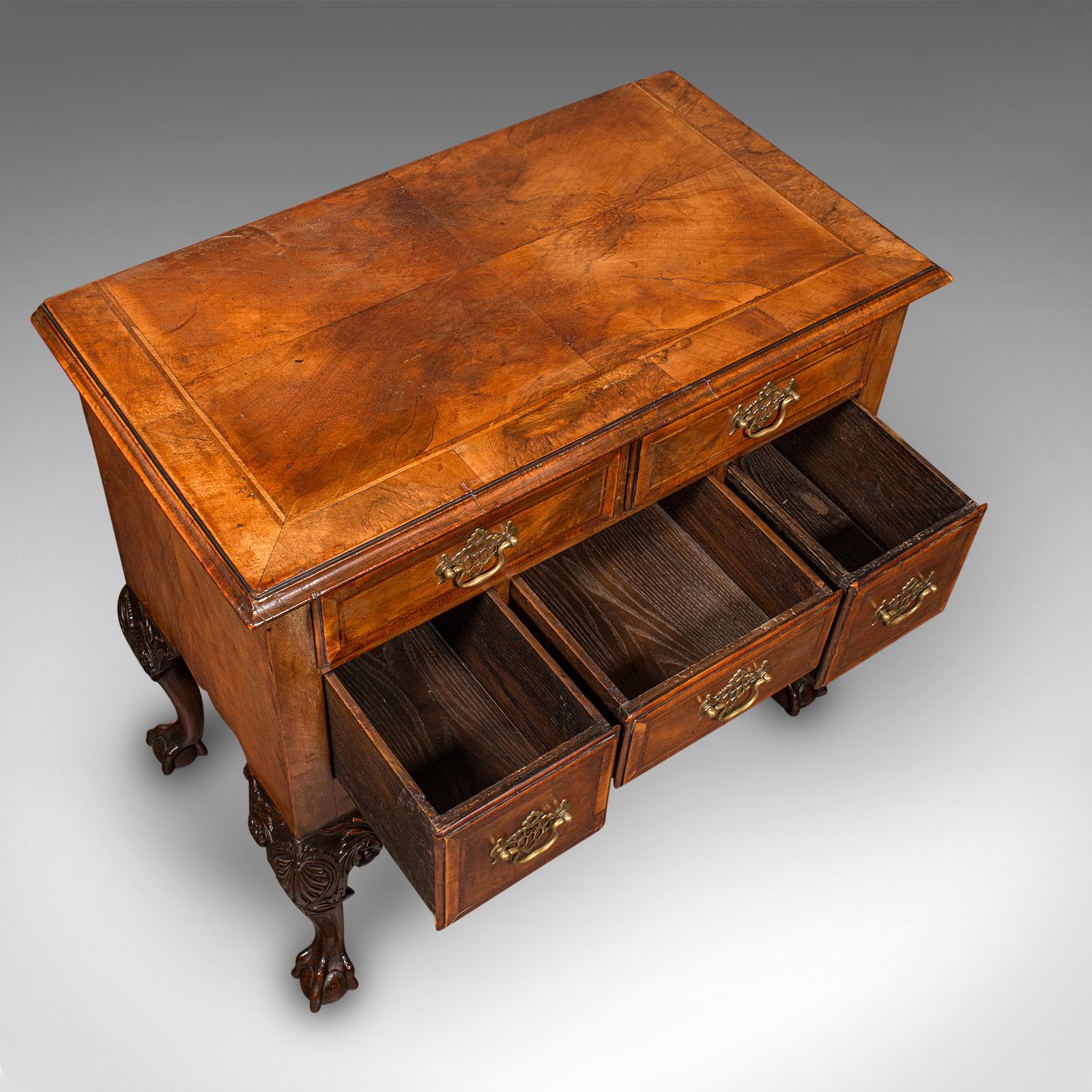 Antique Georgian Revival Lowboy, English, Walnut, Hall, Side Table, Edwardian For Sale 3