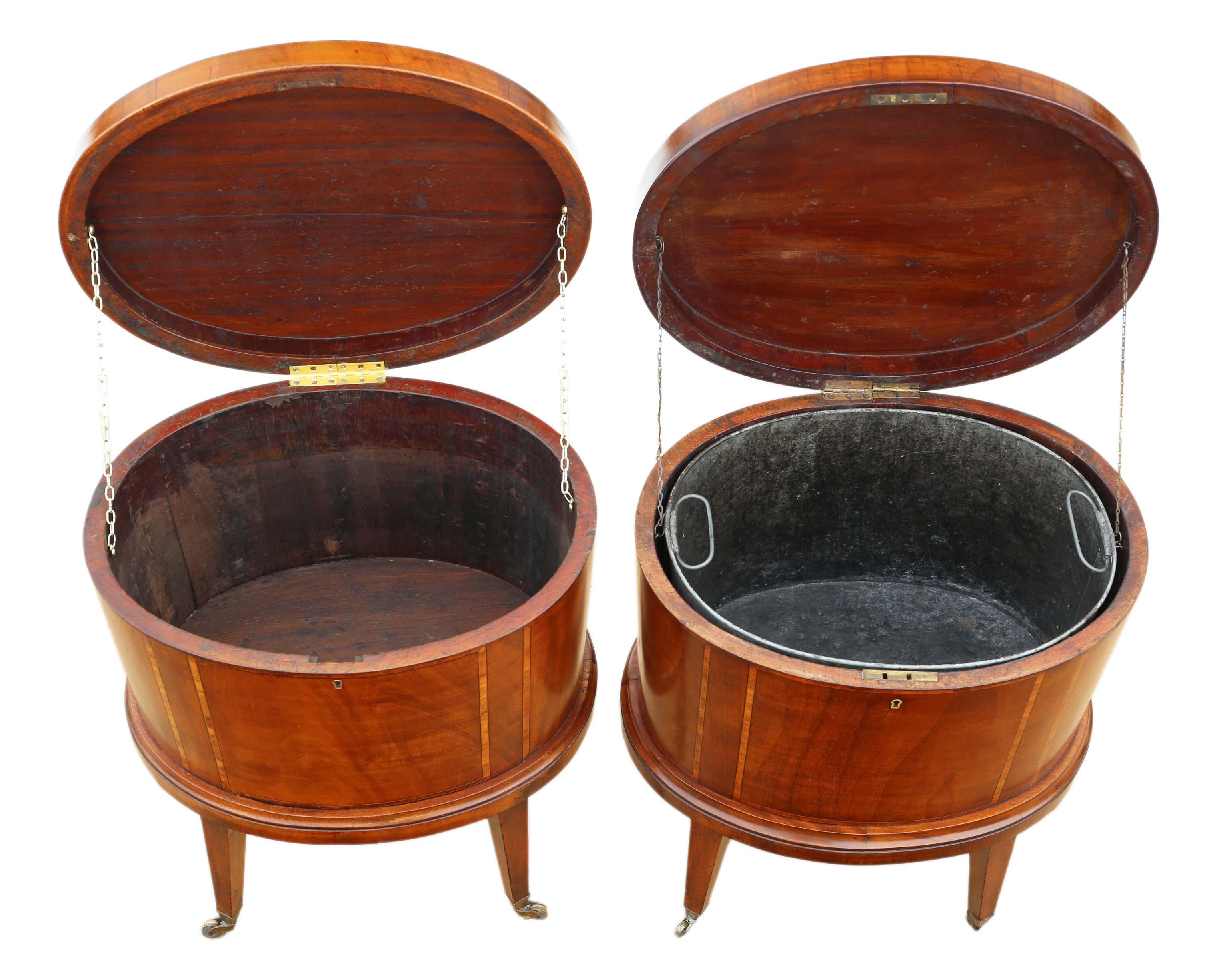 XIXe siècle Antique Revival Géorgien Paire d'armoires Cellarettes en acajou marqueté en vente