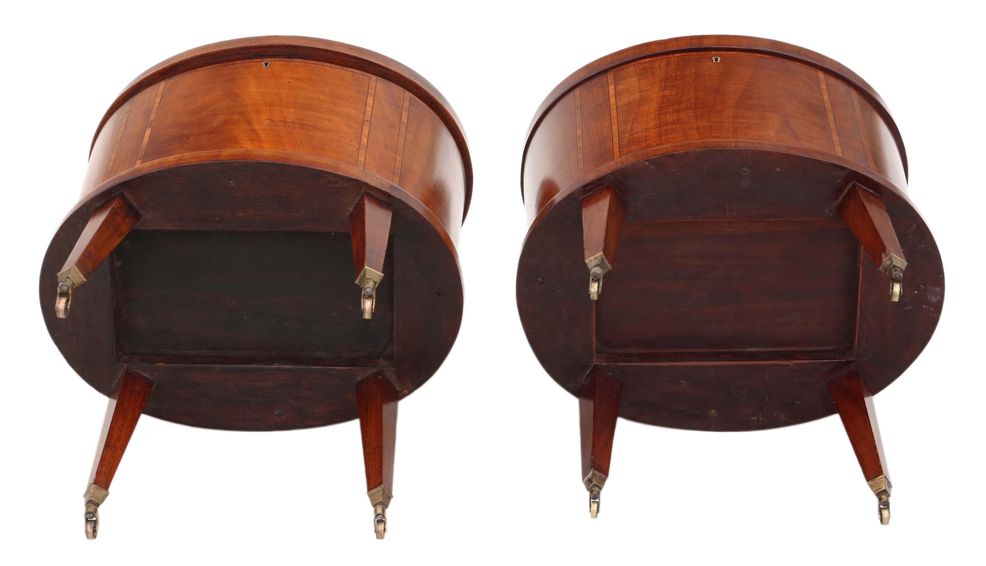 Antique Revival Géorgien Paire d'armoires Cellarettes en acajou marqueté en vente 2