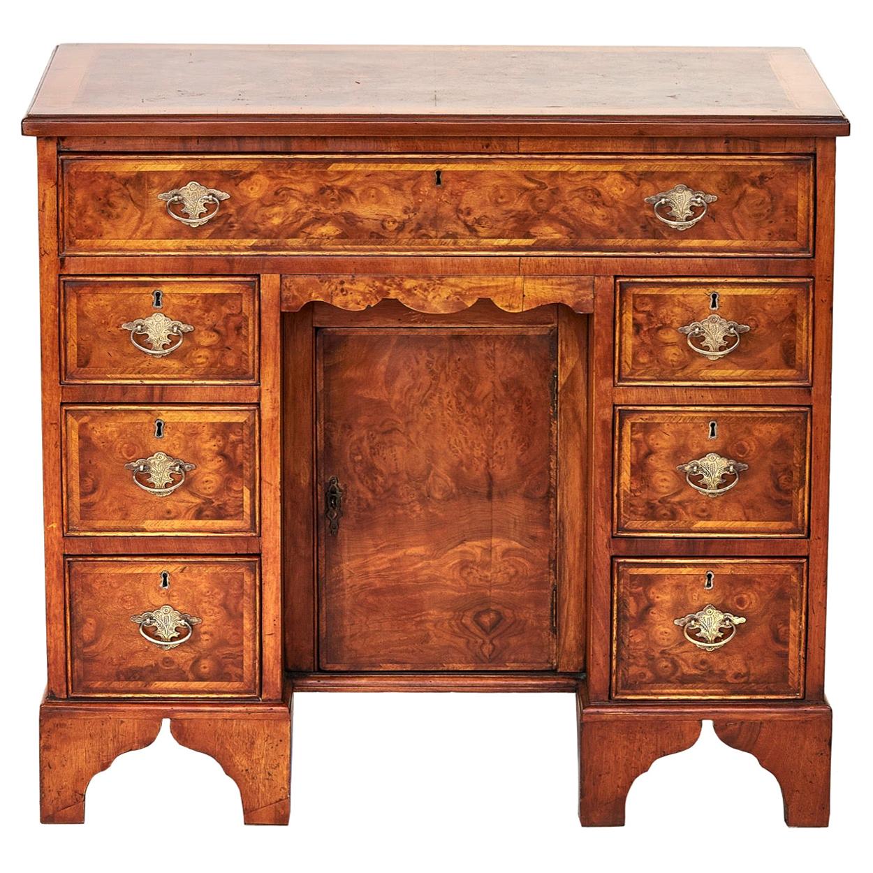 Antique Revival Walnut Kneehole Desk at 1stDibs antique