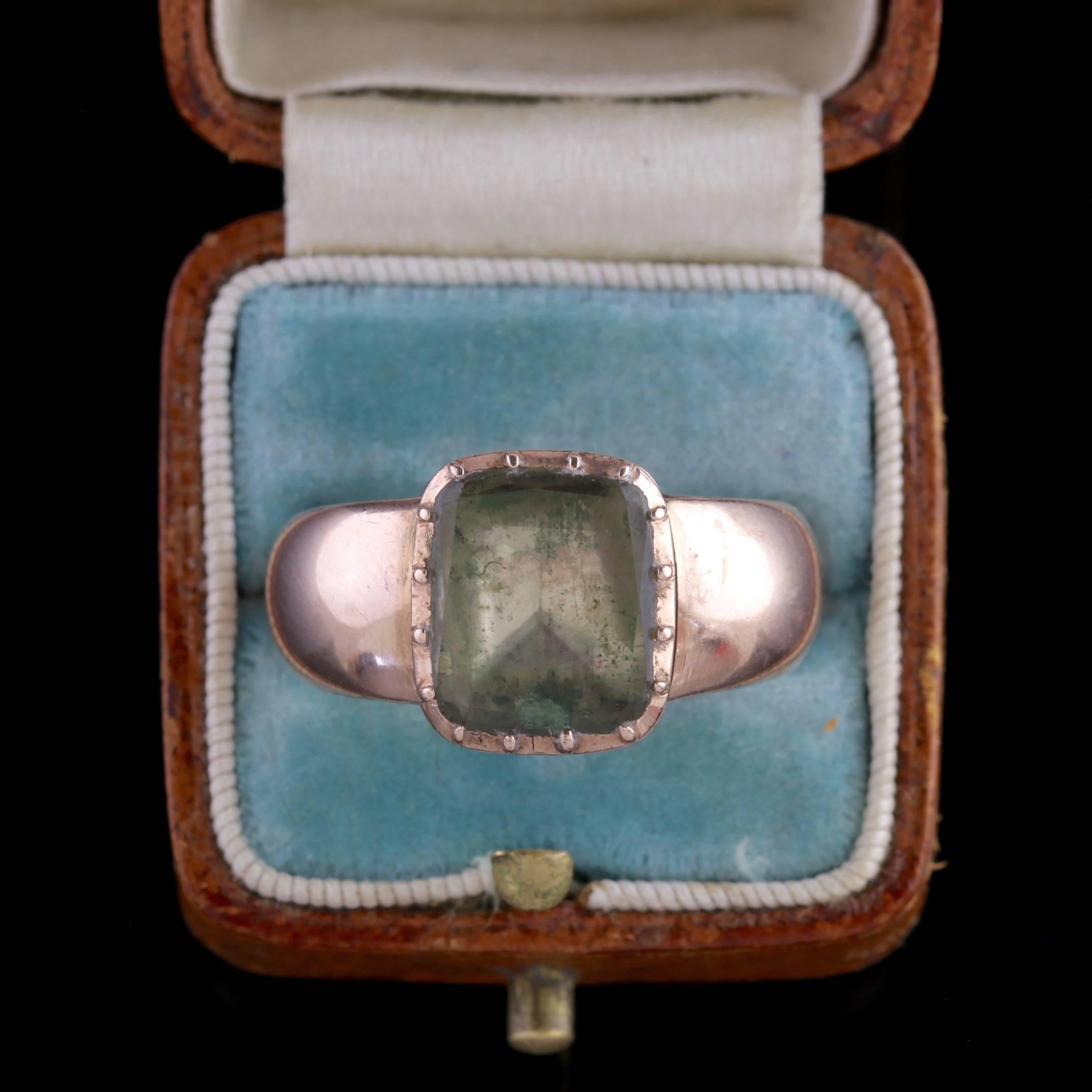 Antique Georgian Ring 18 Carat Gold Rock Crystal, circa 1780 1