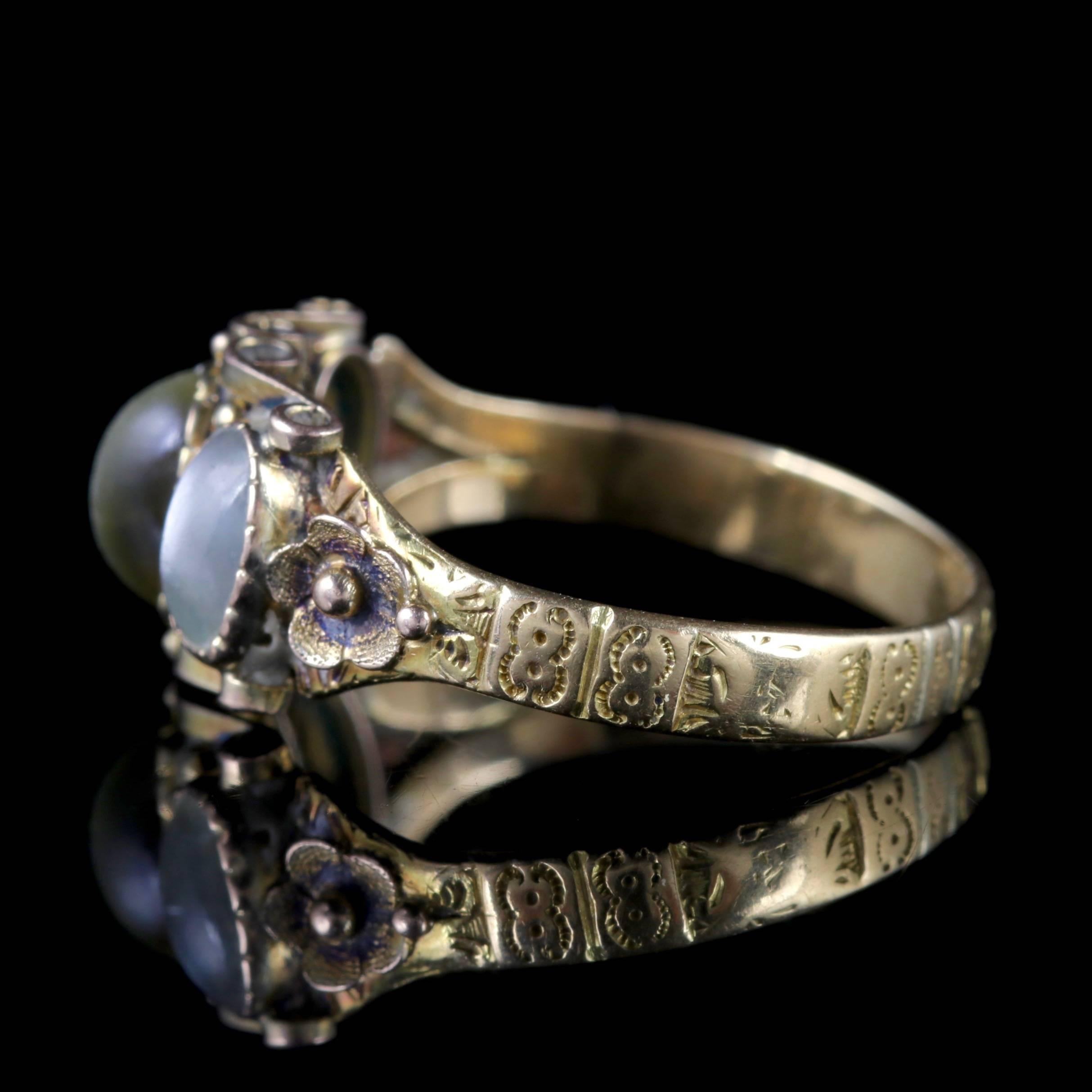 cats eye moonstone ring