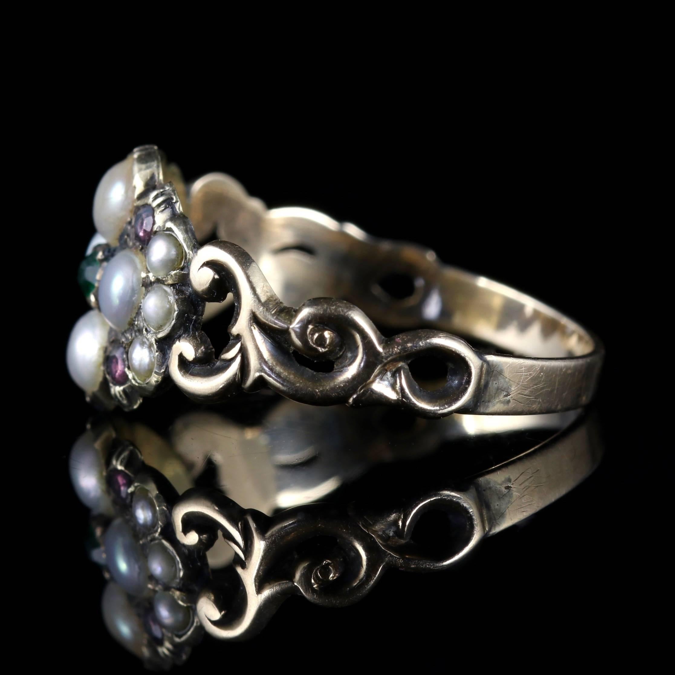 Antique Georgian Ring Pearl 18 Carat Gold, circa 1800 For Sale 1
