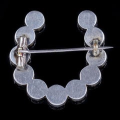 Antique Georgian Rock Crystal Horseshoe Brooch Silver, circa 1800
