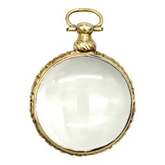 Antique Georgian Rock Crystal Locket Pendant 14 Karat Gold