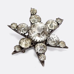Antique Georgian Rock Crystal Star Brooch