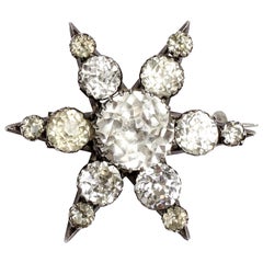 Antique Georgian Rock Crystal Star Brooch