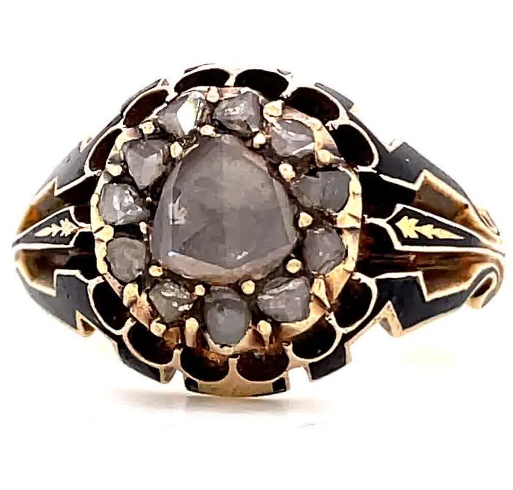Women's Antique Georgian Rose Cut Diamond Cluster Ring