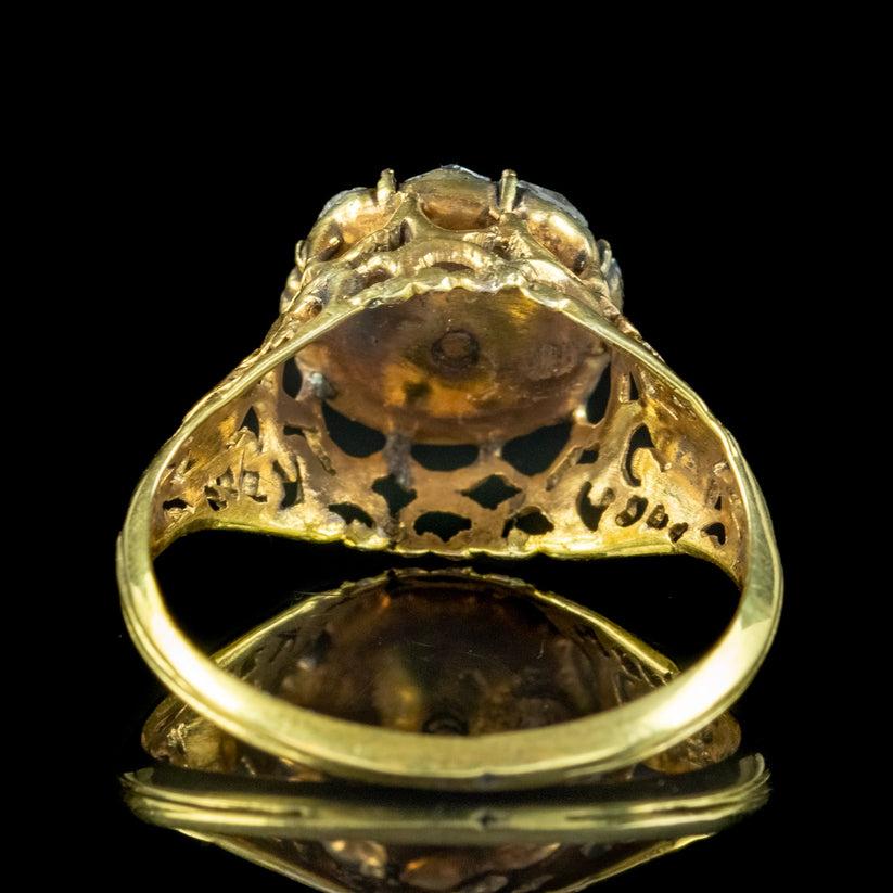 Antiker georgianischer Diamant-Cluster-Ring mit Rosenschliff in 1,5 Karat insgesamt im Zustand „Gut“ im Angebot in Kendal, GB