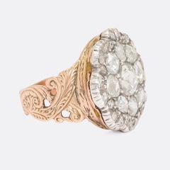 Antique Georgian Rose Cut Diamond Cobblestone Ring