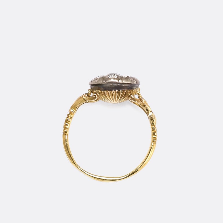 Antique Georgian Rose Cut Diamond Round Cluster Ring at 1stDibs