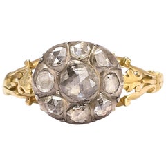 Antique Georgian Rose Cut Diamond Round Cluster Ring