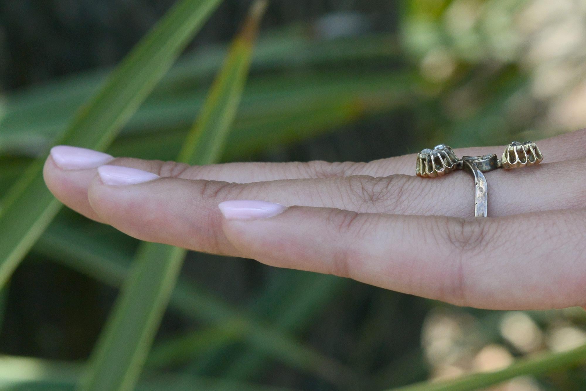 Antique Georgian Rose Cut Diamond Wedding Ring In Good Condition In Santa Barbara, CA