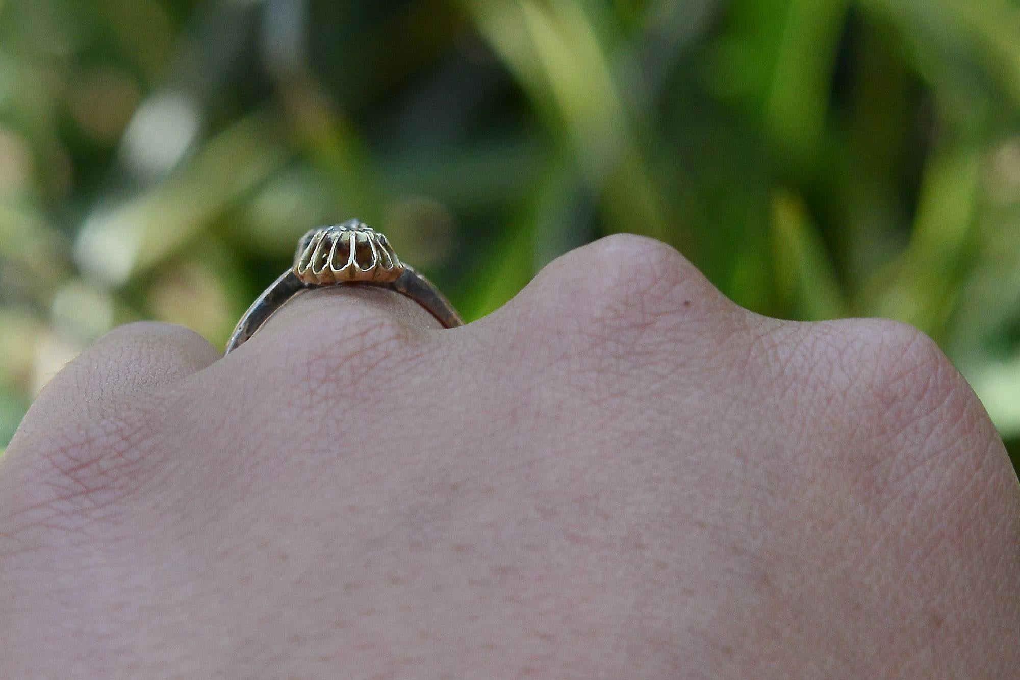 Women's Antique Georgian Rose Cut Diamond Wedding Ring