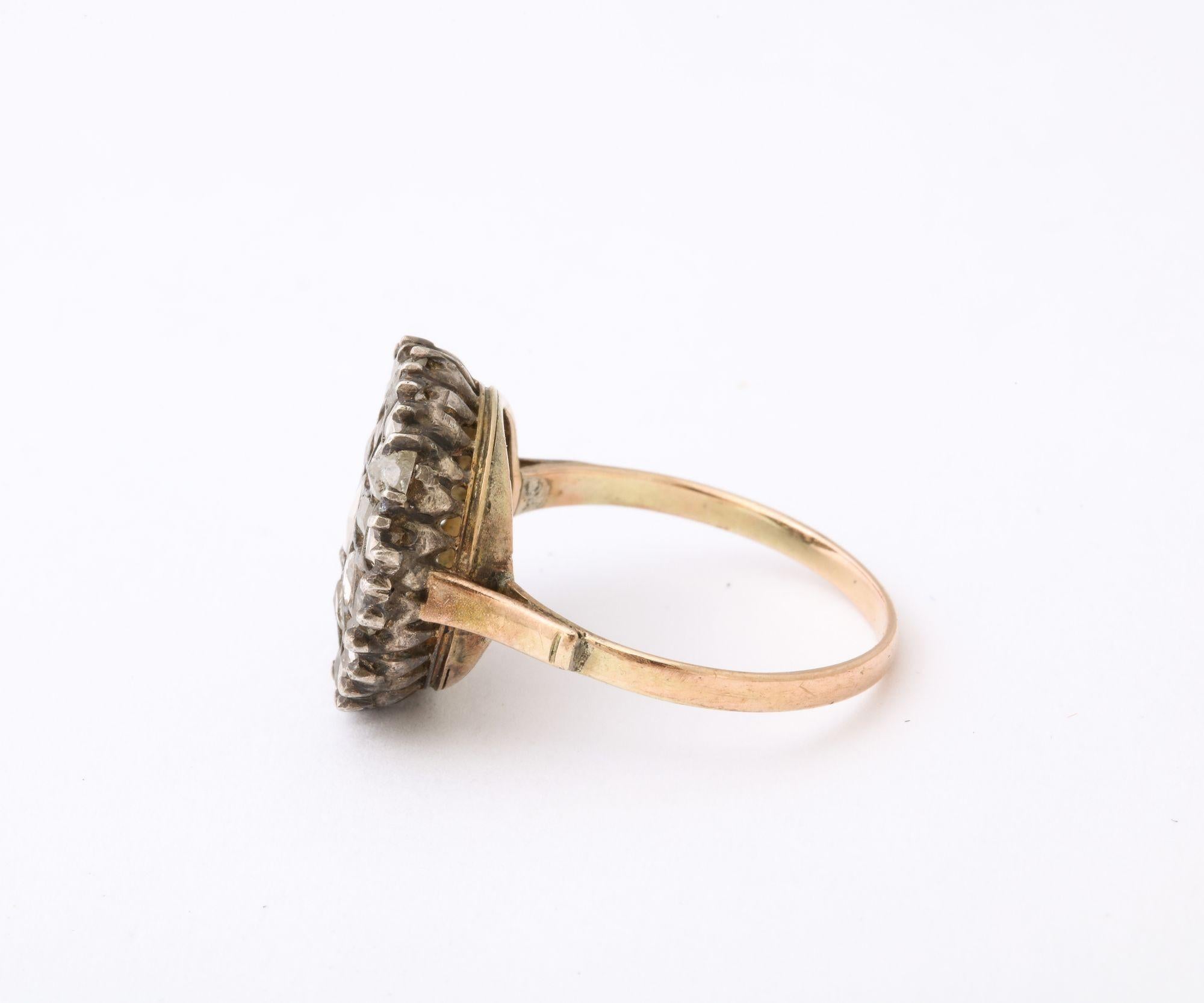 Women's Antique Georgian Rose Diamond and Gold Ring For Sale