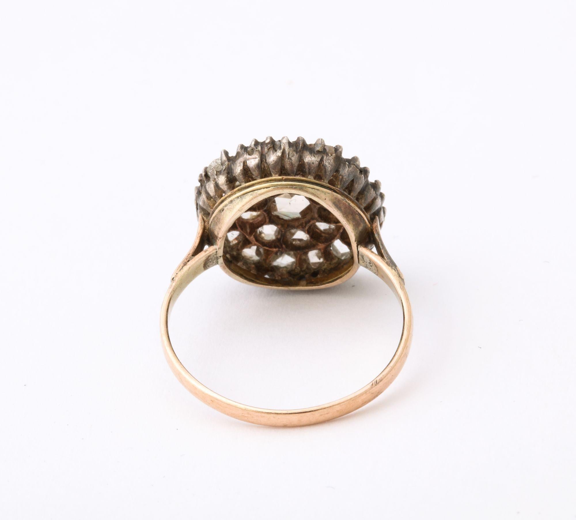 Antique Georgian Rose Diamond and Gold Ring For Sale 1