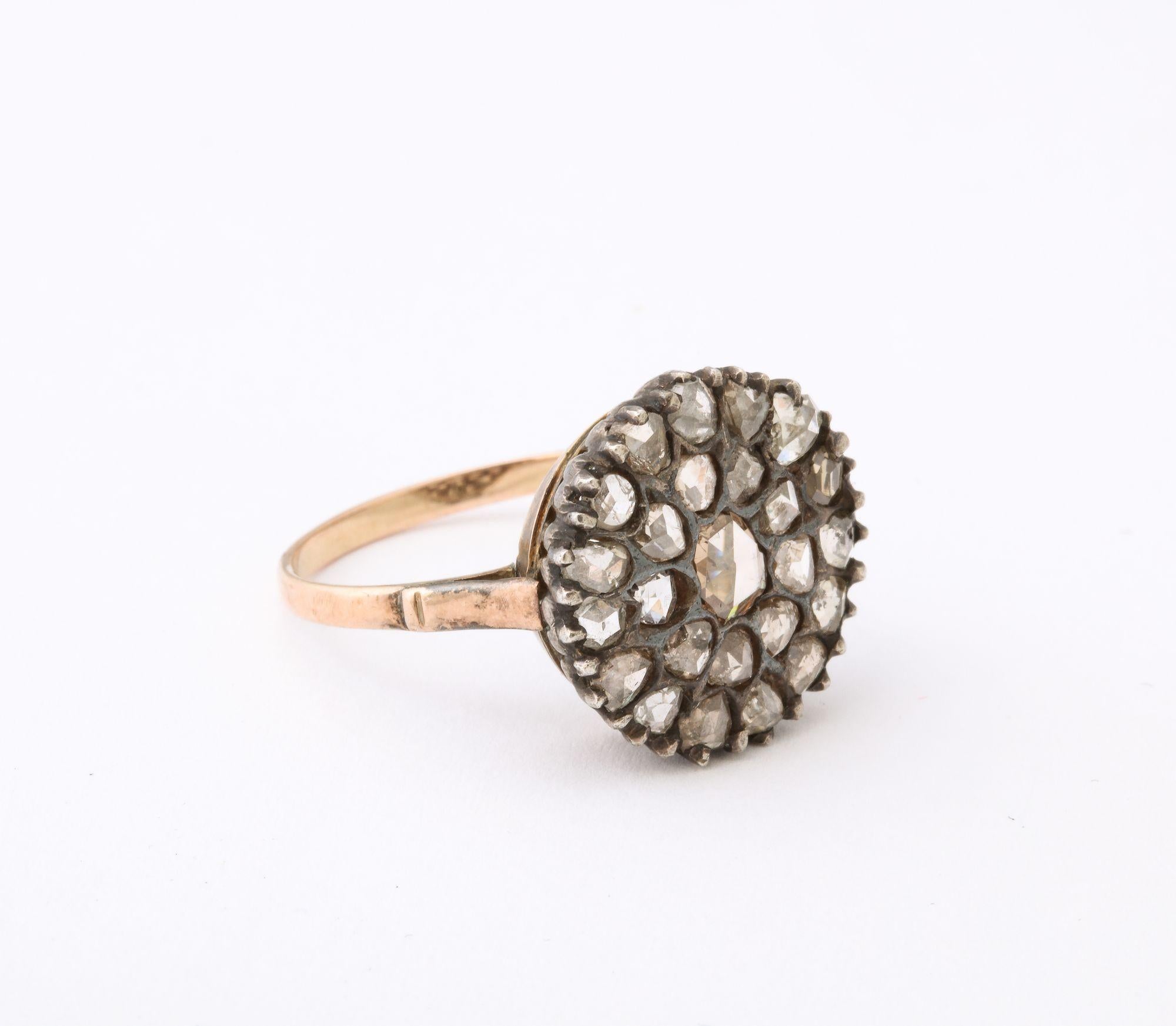 Antique Georgian Rose Diamond and Gold Ring For Sale 4