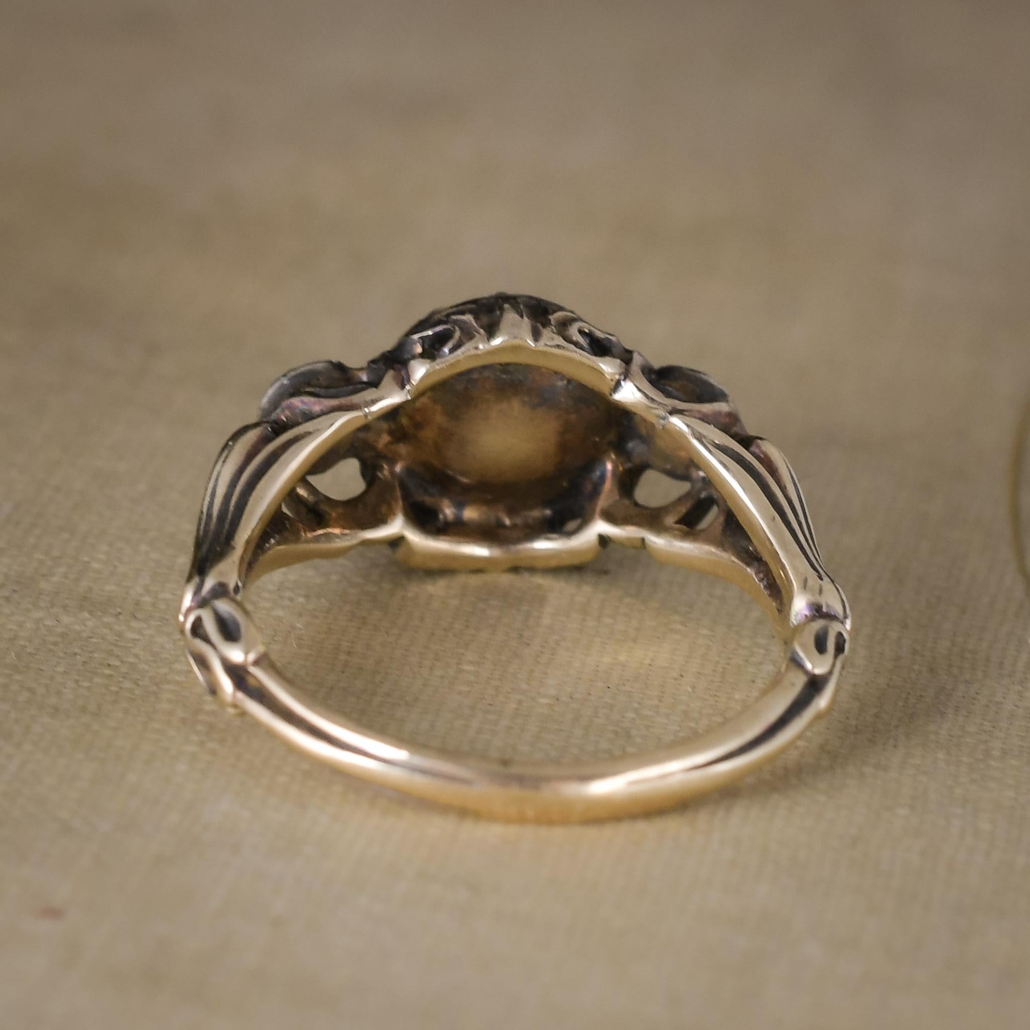 Antique Georgian Rose Diamond Three-Stone Ring 7