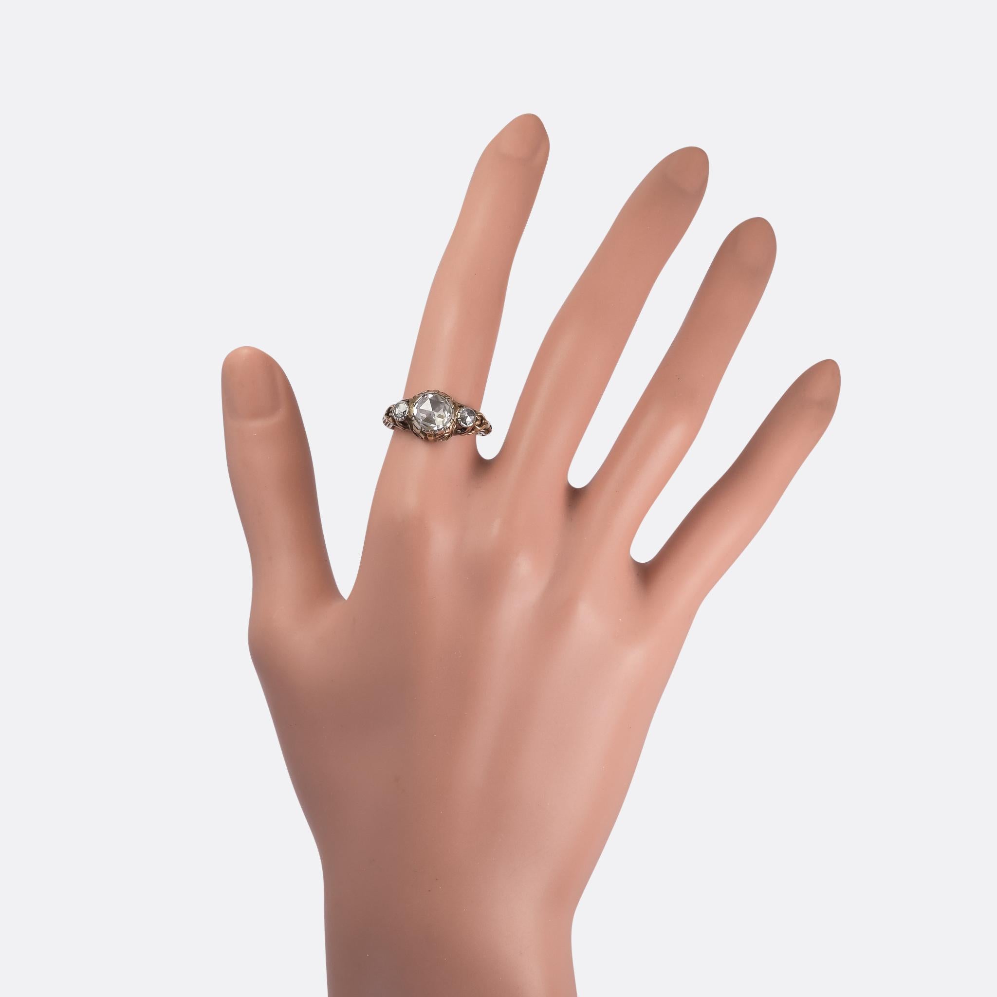 Women's Antique Georgian Rose Diamond Three-Stone Ring