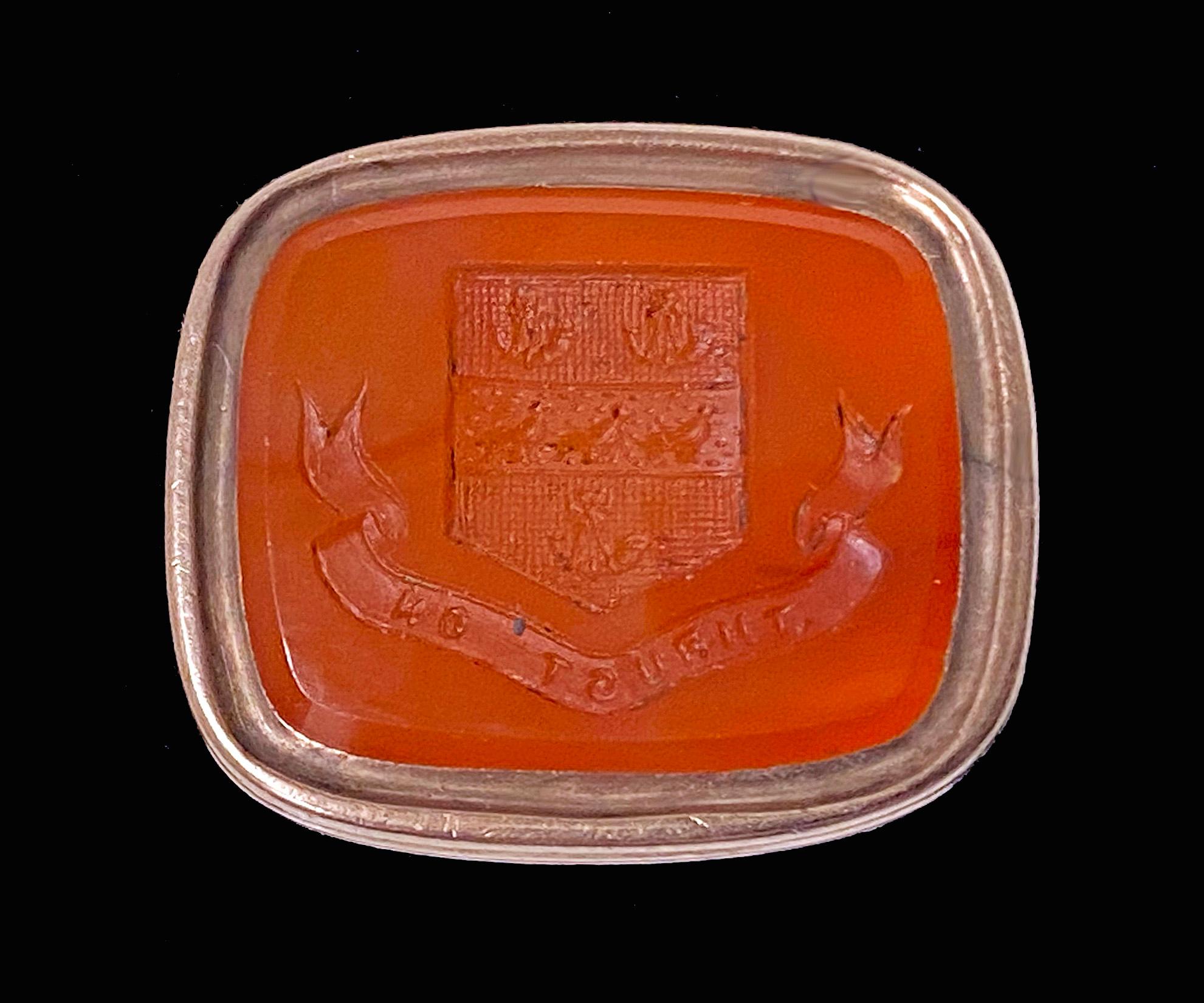 19th Century Antique Georgian Rose Gold and Carnelian Seal Fob C.1820