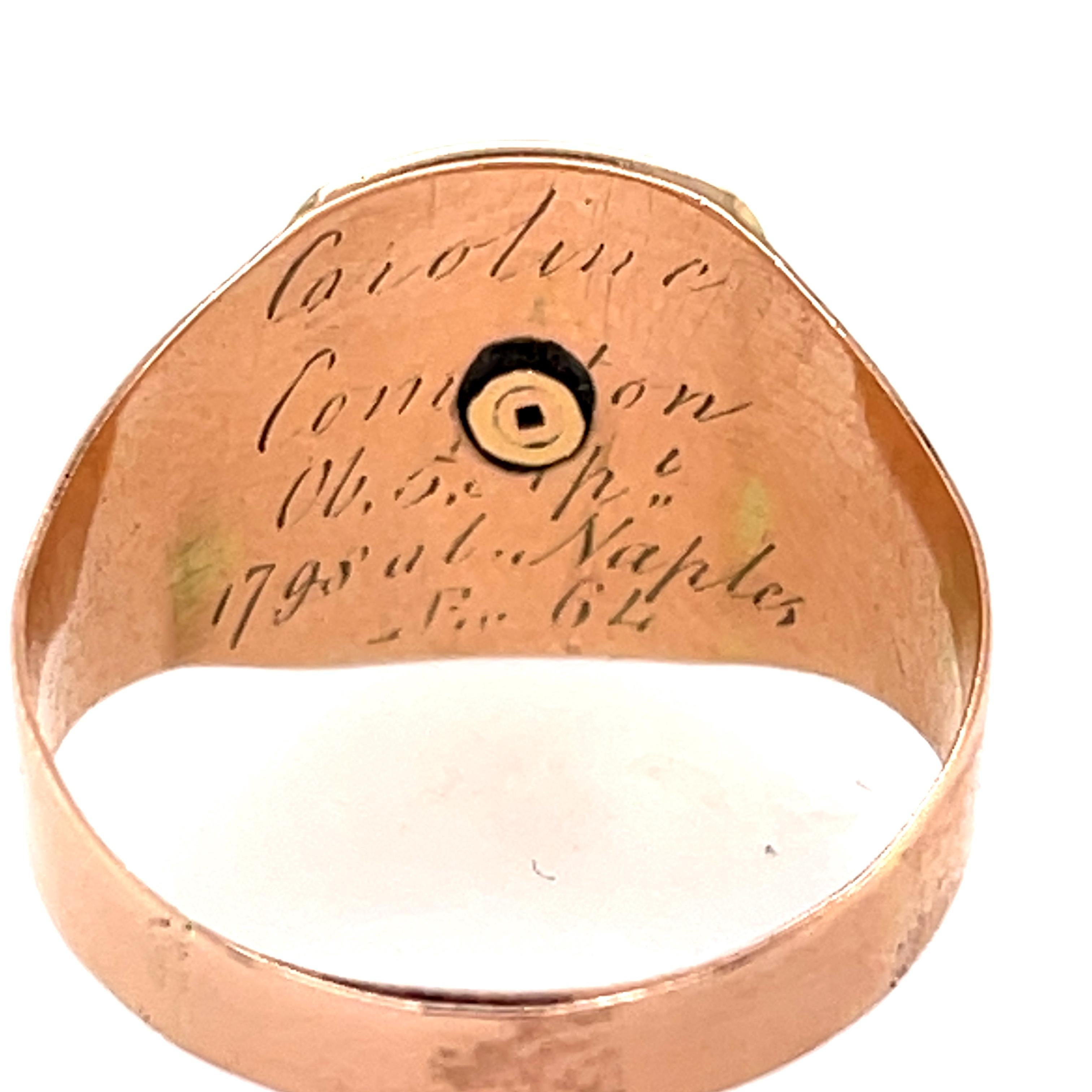 Antique Georgian Rosecut Diamond Enamel 1798 Memorial Ring 1