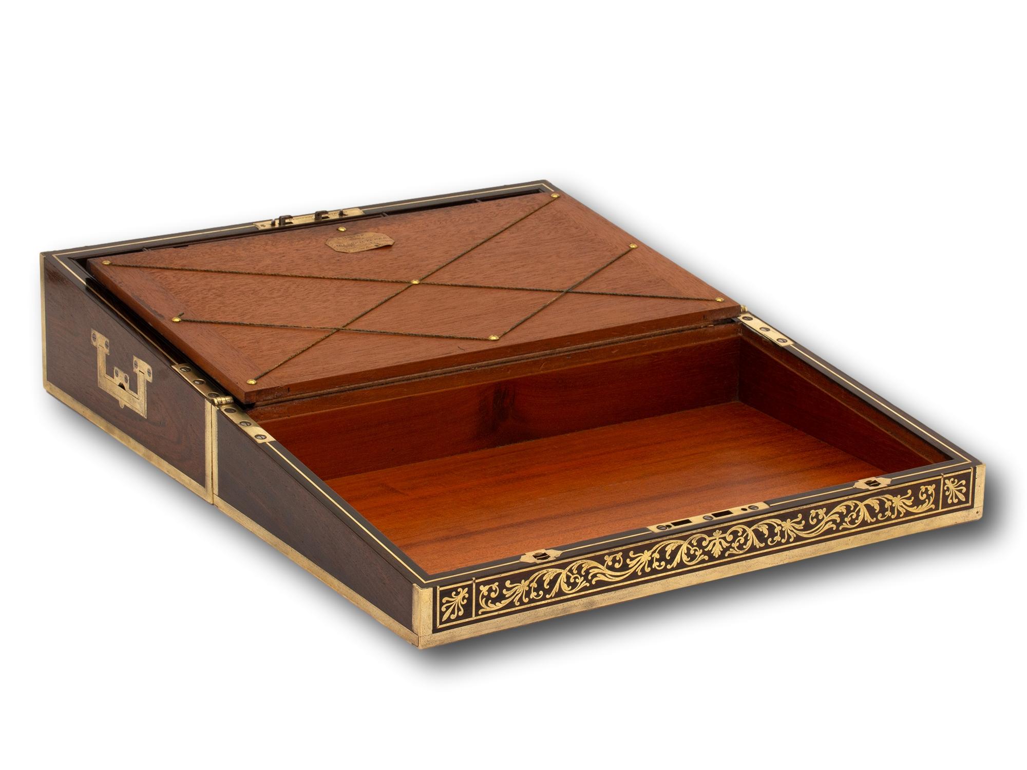 Antike georgianische Schreibkasten aus Rosenholz von William Chrisp im Angebot 4