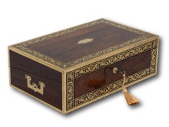 Antike georgianische Schreibkasten aus Rosenholz von William Chrisp