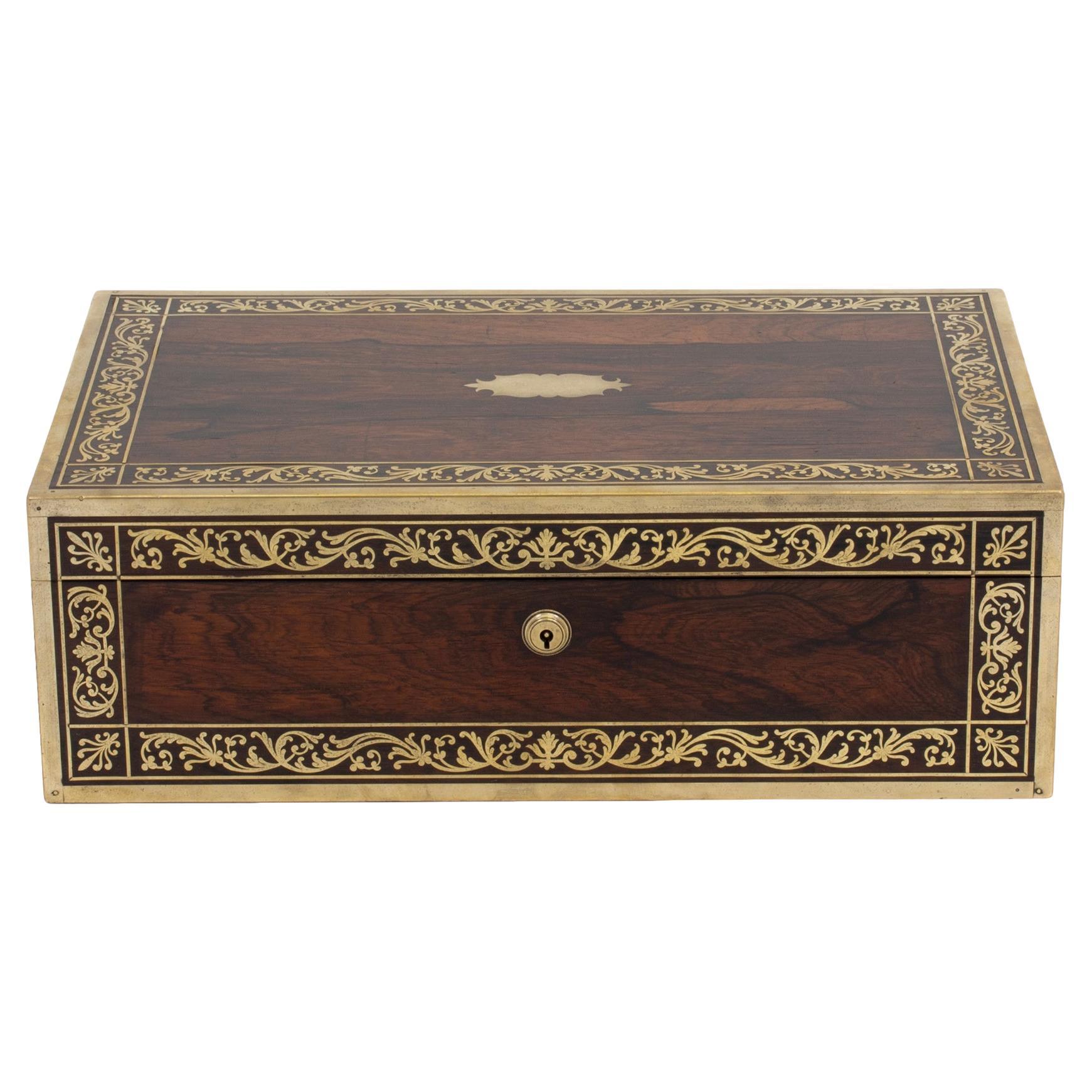Antique Georgian Rosewood Writing Box by William Chrisp