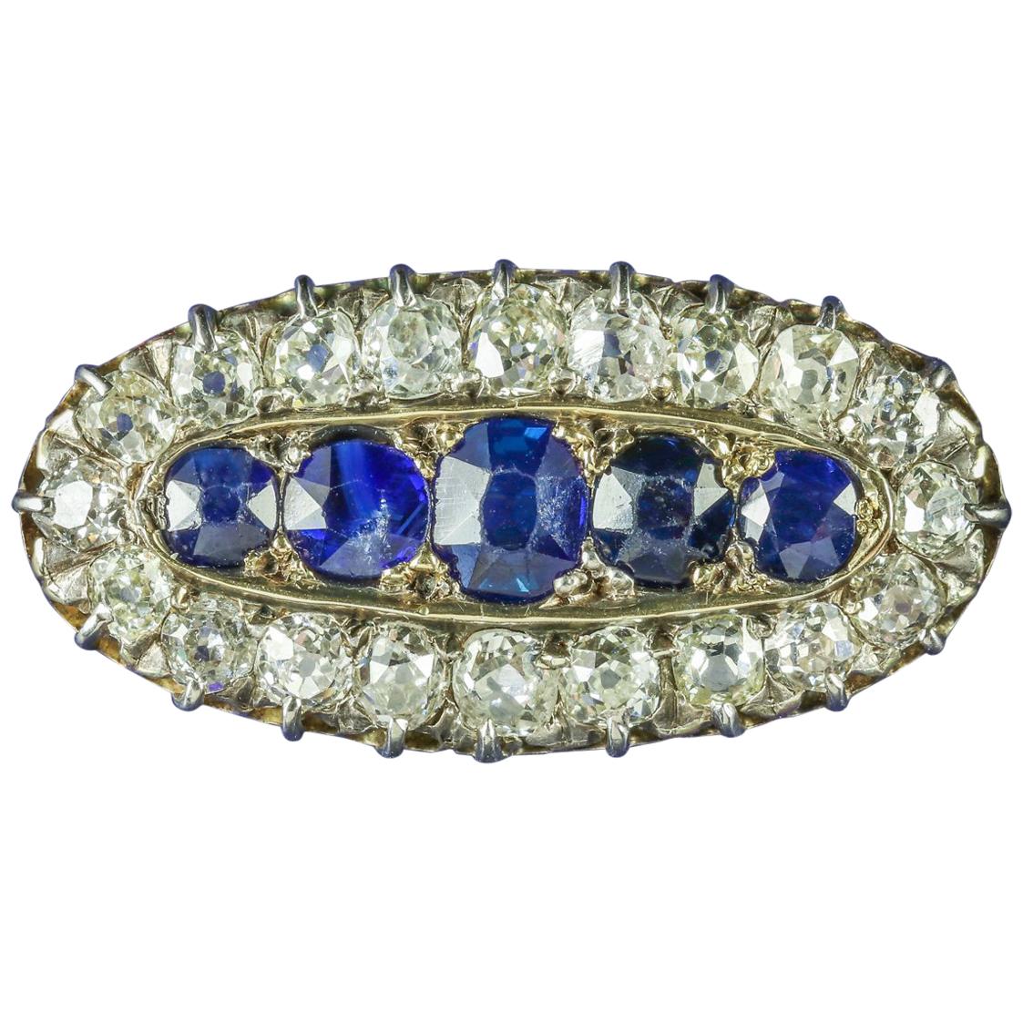 Antique Georgian Sapphire Diamond circa 1800 Brooch For Sale