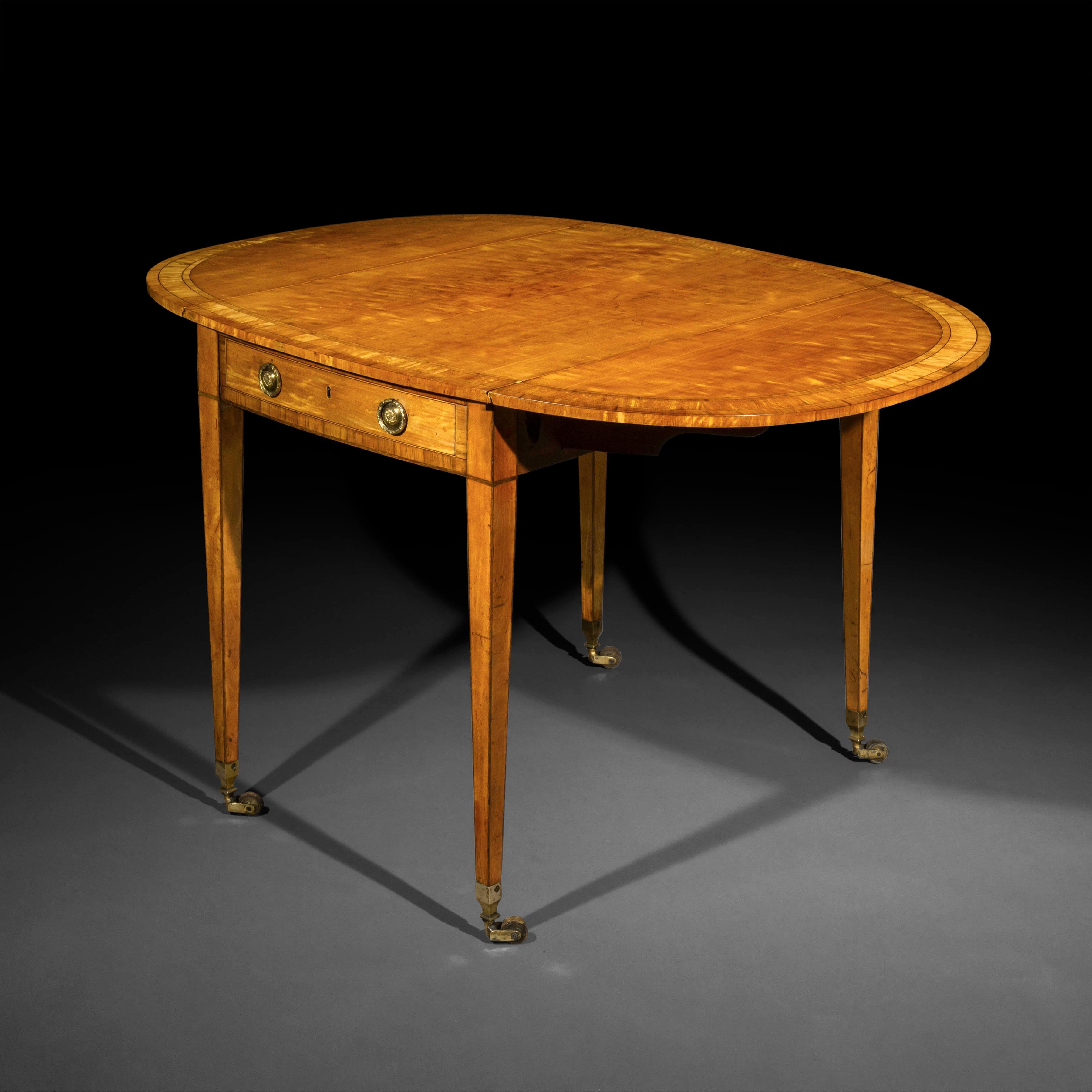 British 18th Century Satinwood Oval Pembroke Table