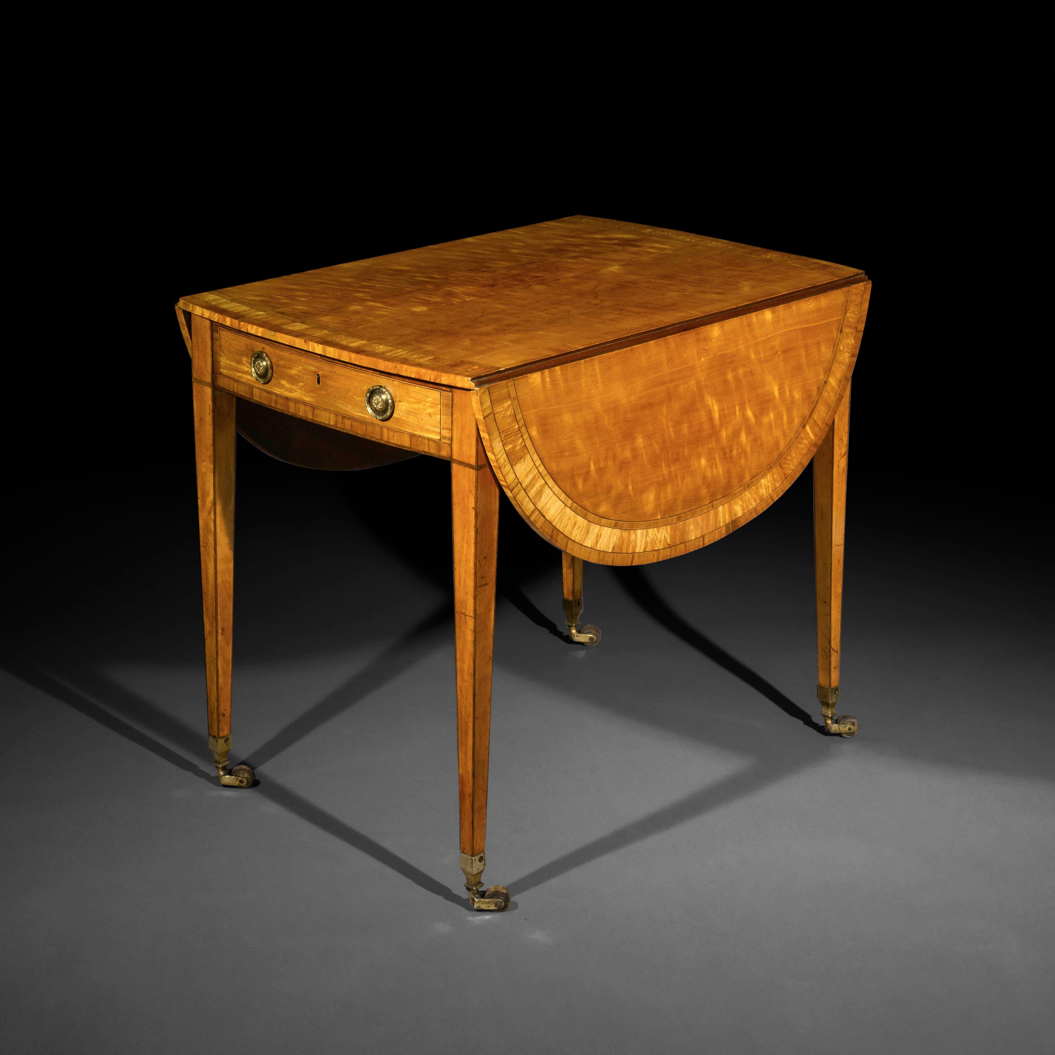 18th Century Satinwood Oval Pembroke Table In Good Condition In London, GB