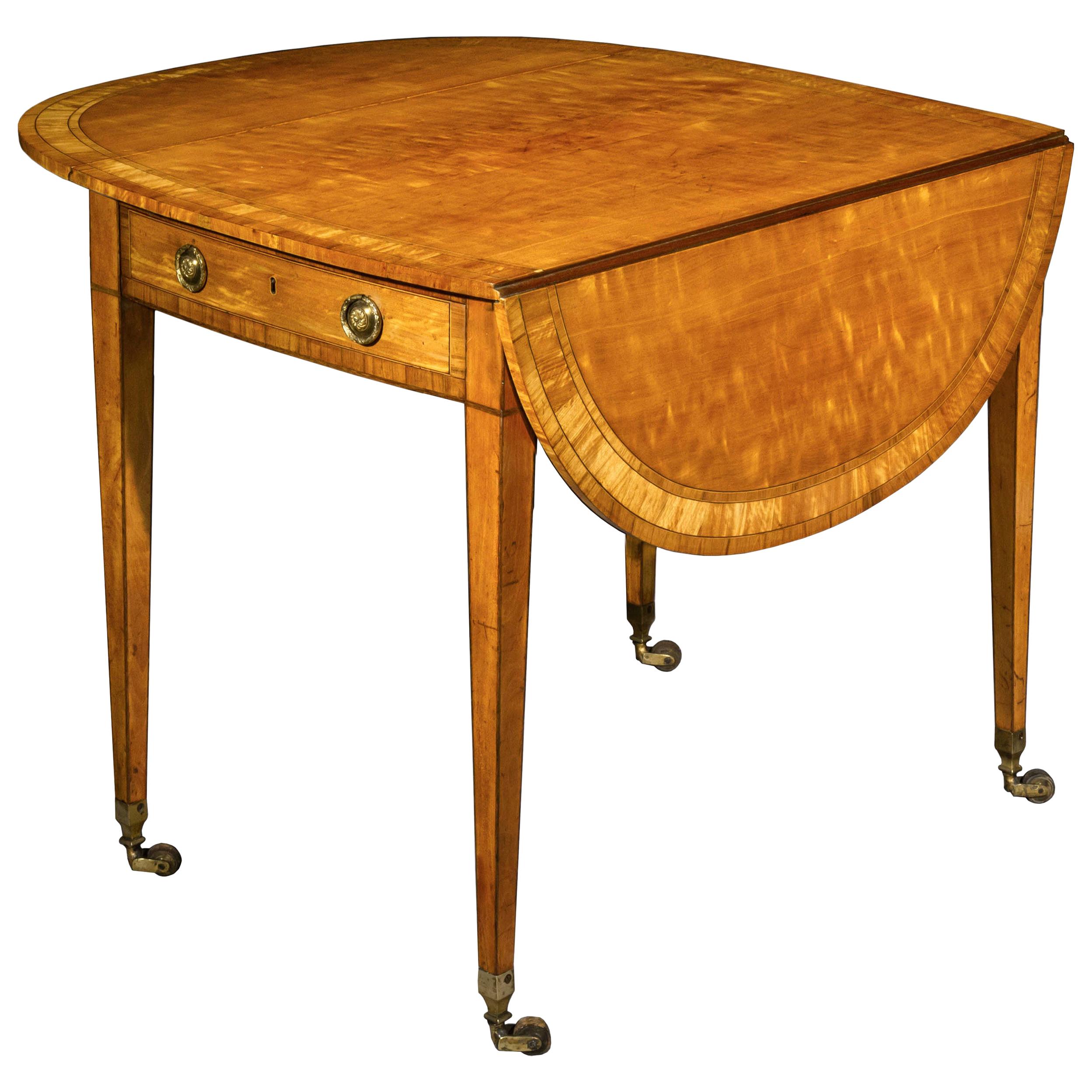 18th Century Satinwood Oval Pembroke Table