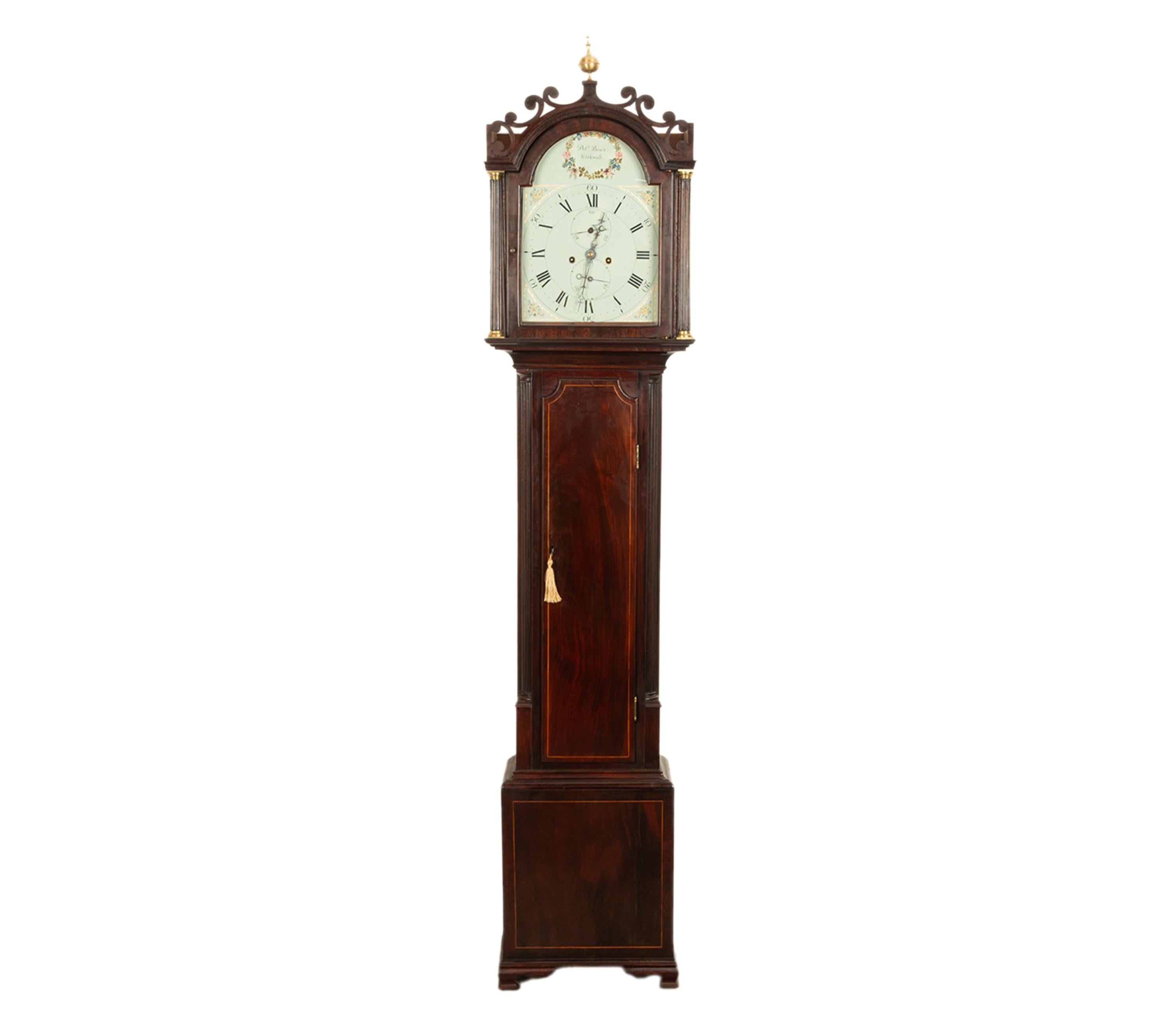 Antique Georgian Scottish Orkney Island Tall Case 8 day Grandfather Clock 1810 In Good Condition For Sale In Portland, OR