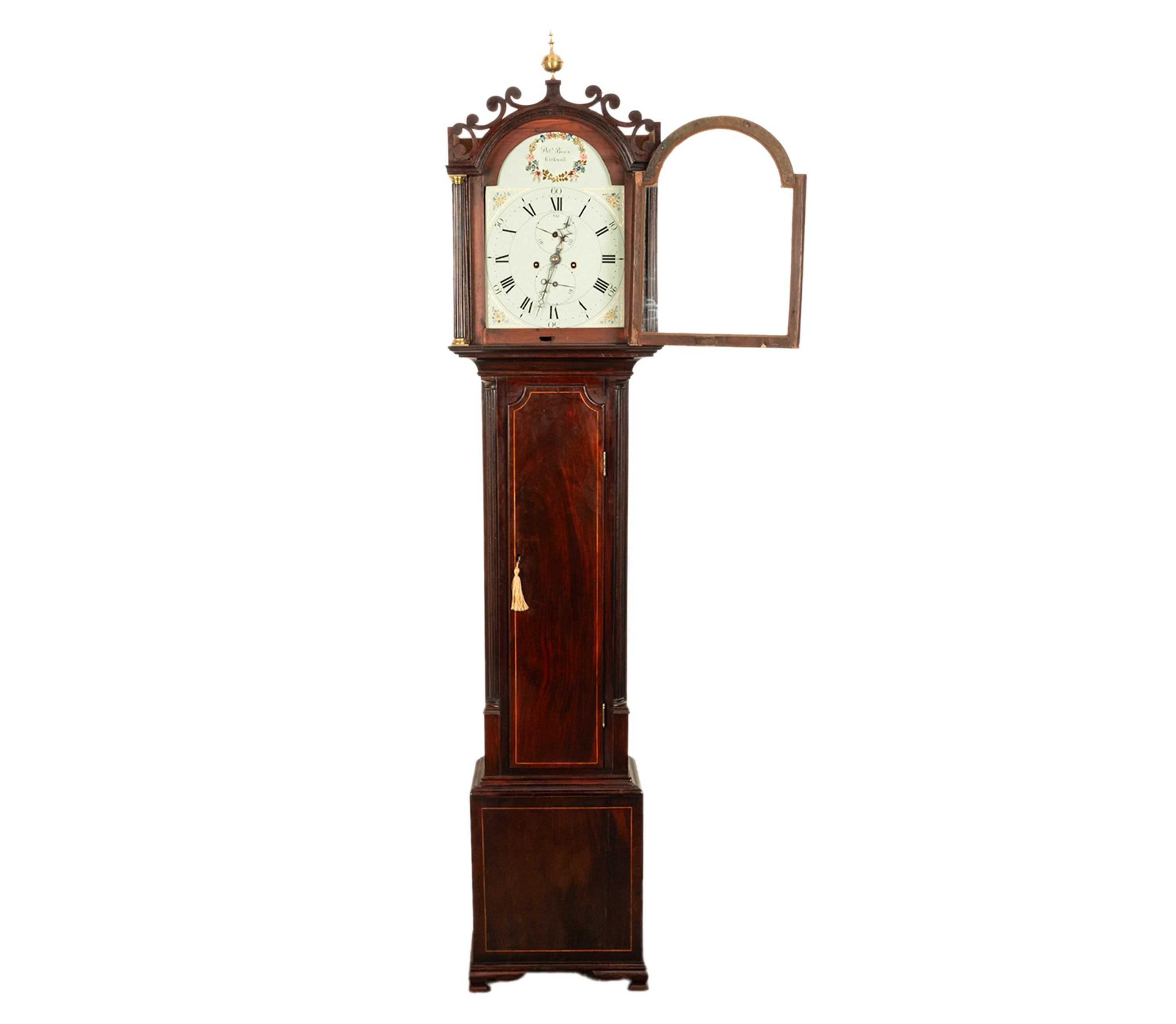 Early 19th Century Antique Georgian Scottish Orkney Island Tall Case 8 day Grandfather Clock 1810 For Sale