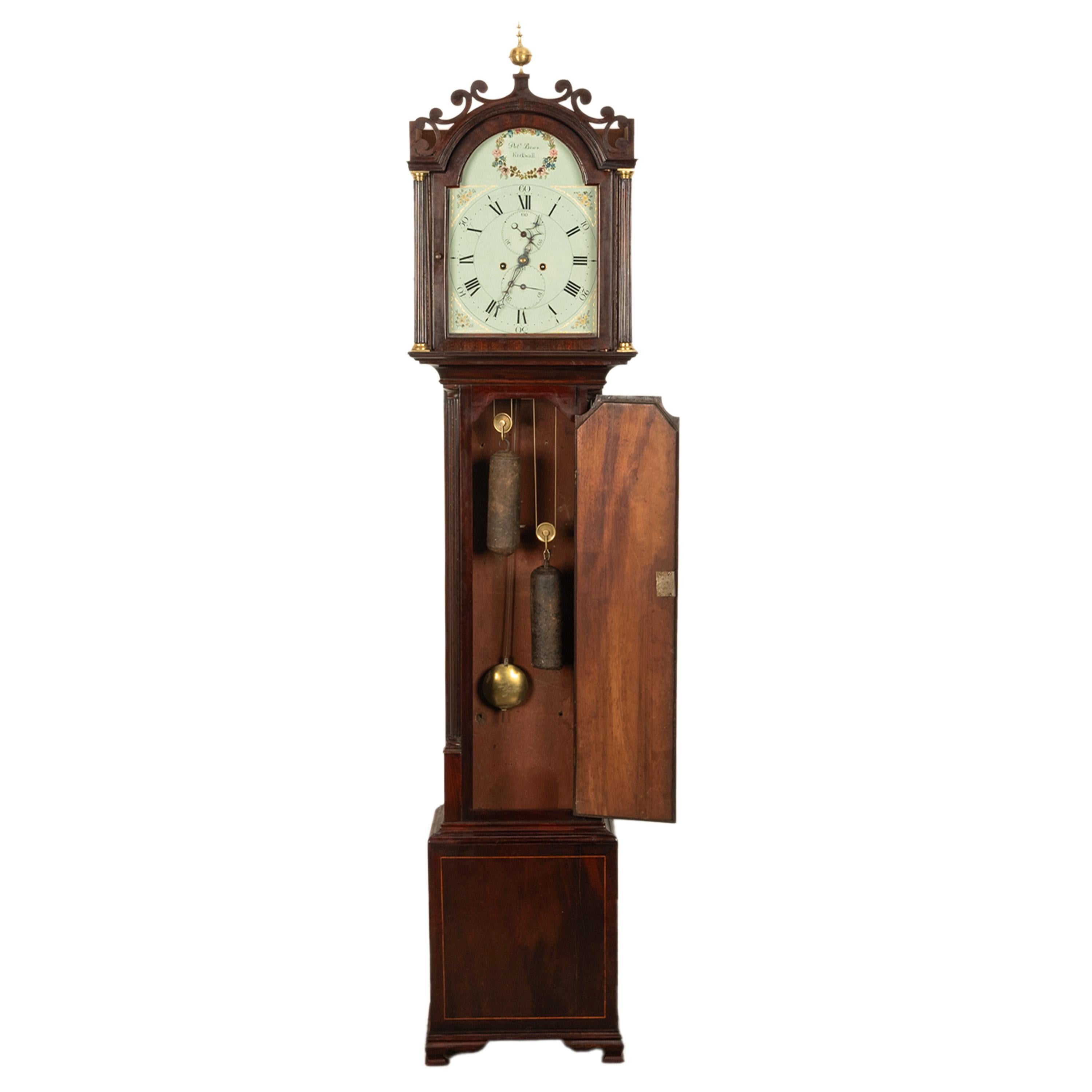 Antique Georgian Scottish Orkney Island Tall Case 8 day Grandfather Clock 1810 For Sale 1