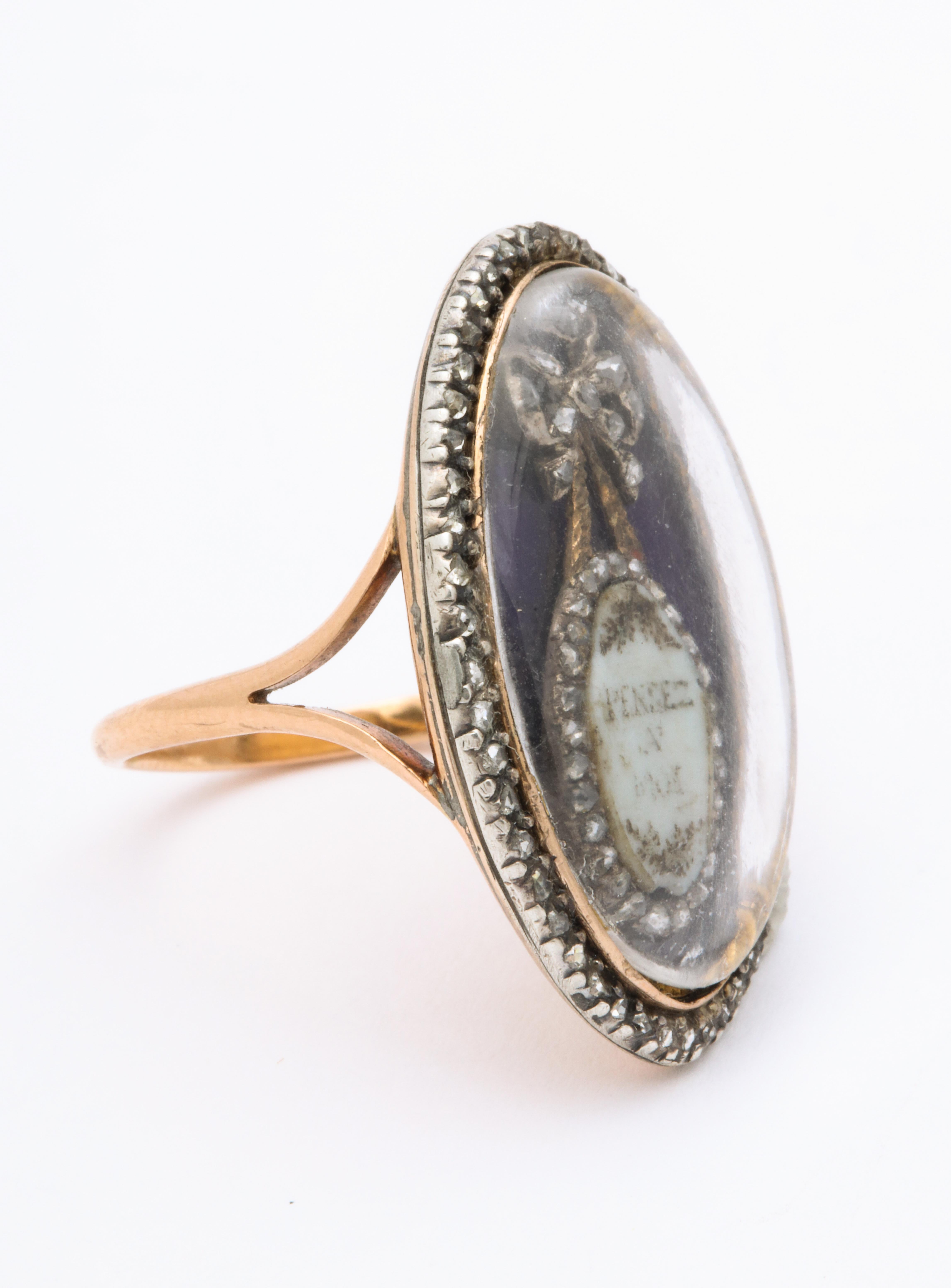 Rose Cut Antique Georgian Sentimental Ring Requests 